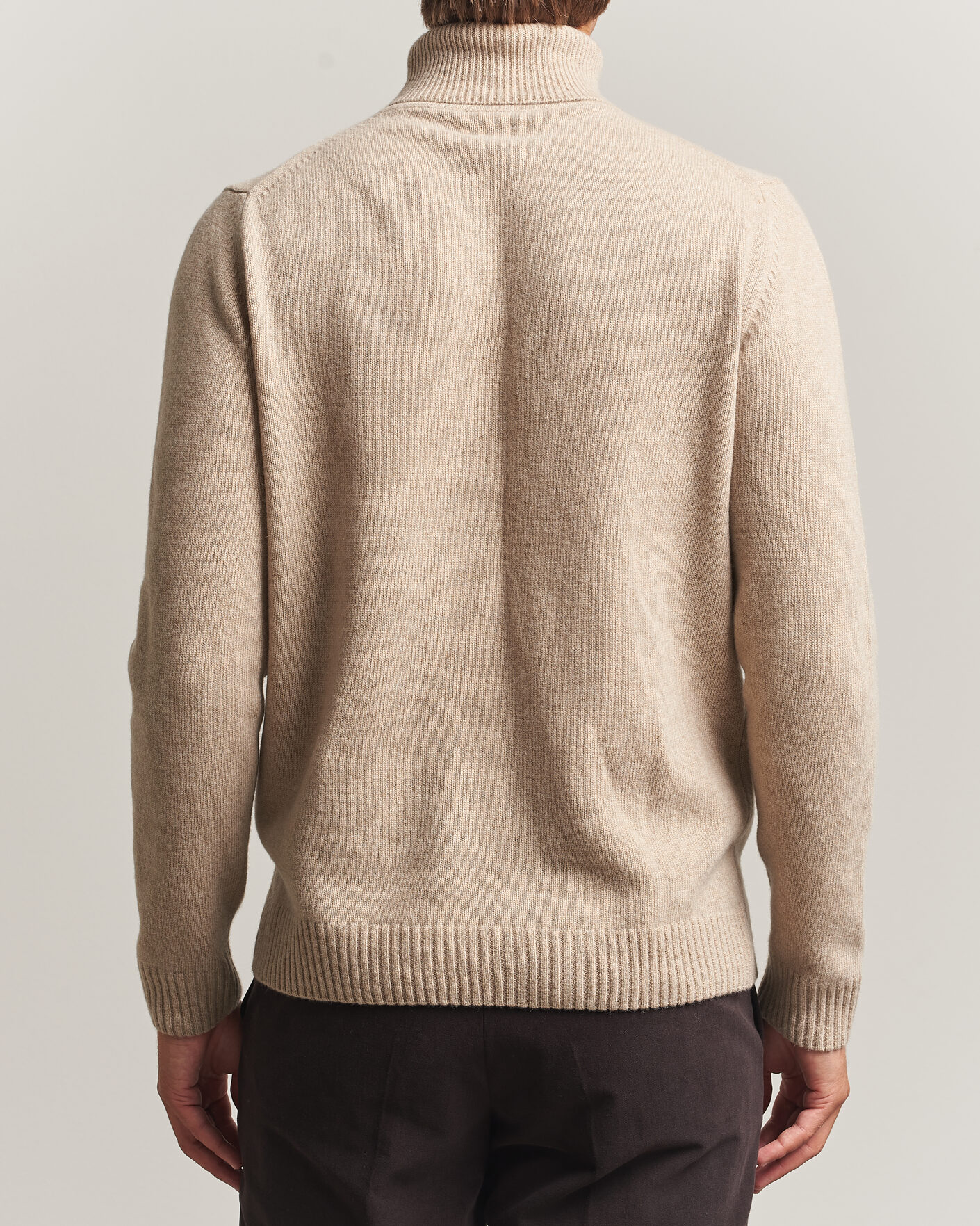 Herre | Trøjer | Stenströms | Brushed Merino Rollneck Beige