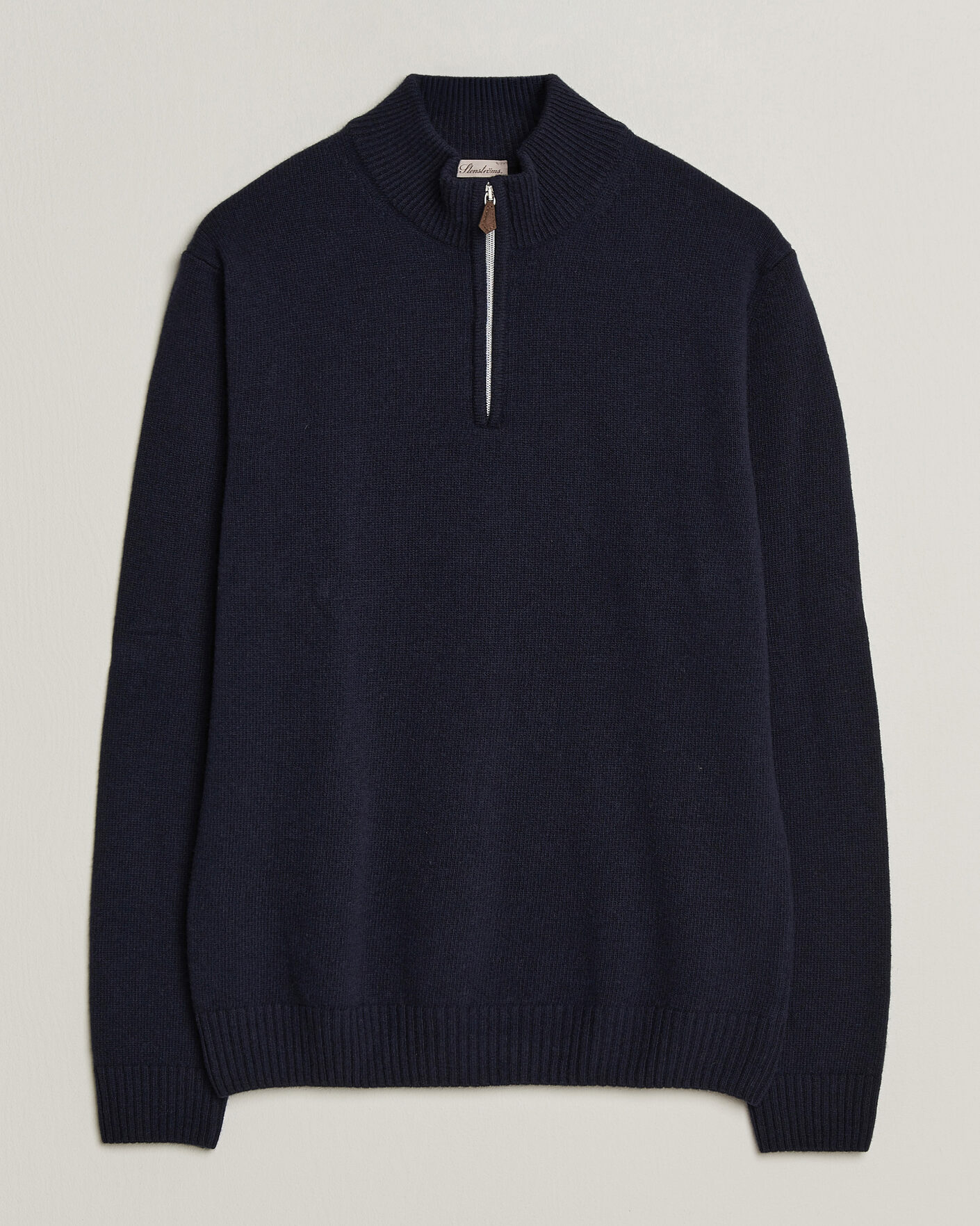Herre | Trøjer | Stenströms | Brushed Merino Half-Zip Navy