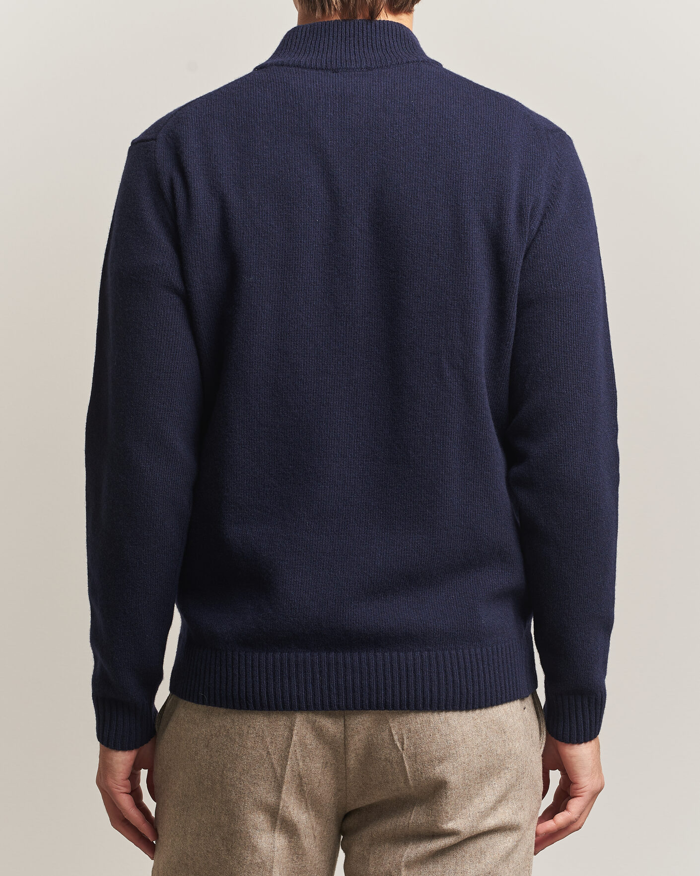 Herre | Trøjer | Stenströms | Brushed Merino Half-Zip Navy