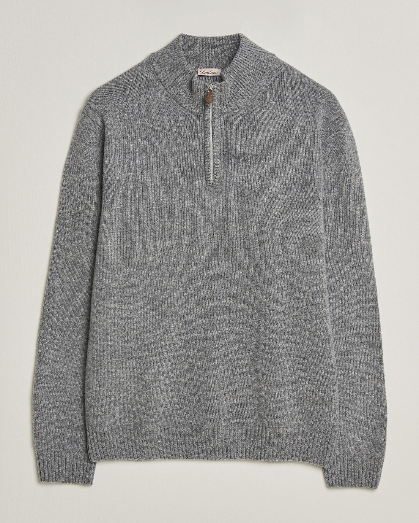 Herre | Trøjer | Stenströms | Brushed Merino Half-Zip Grey