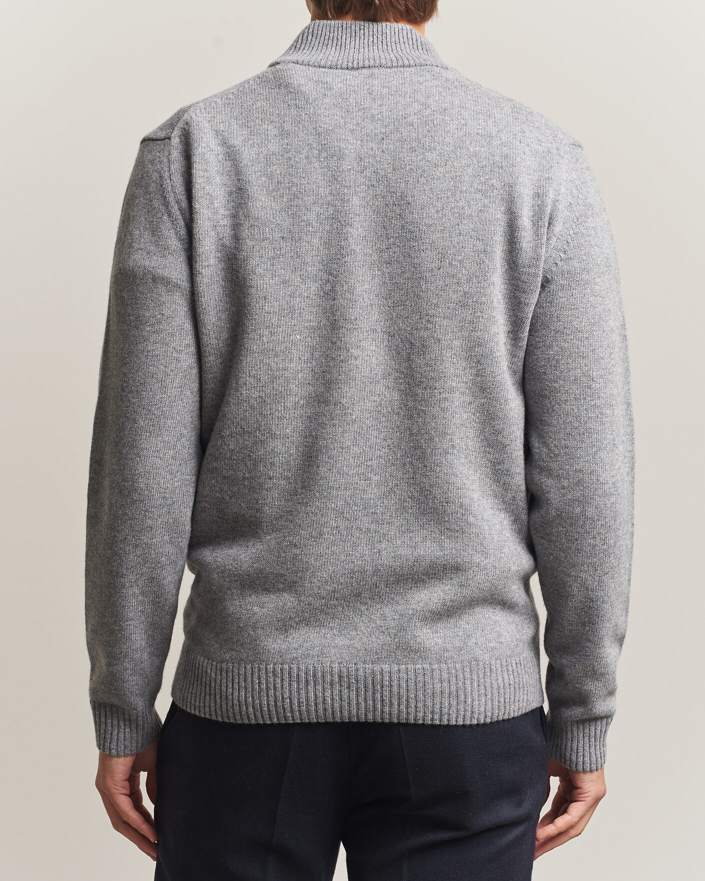 Herre | Trøjer | Stenströms | Brushed Merino Half-Zip Grey