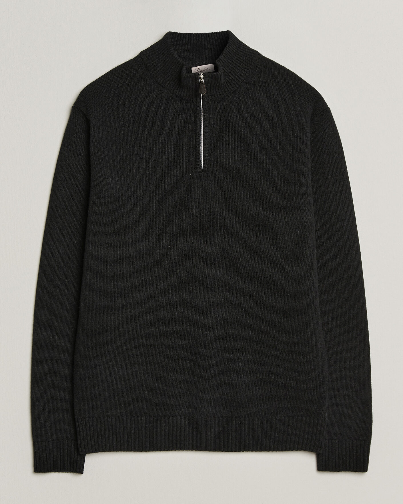 Herre | Trøjer | Stenströms | Brushed Merino Half-Zip Black