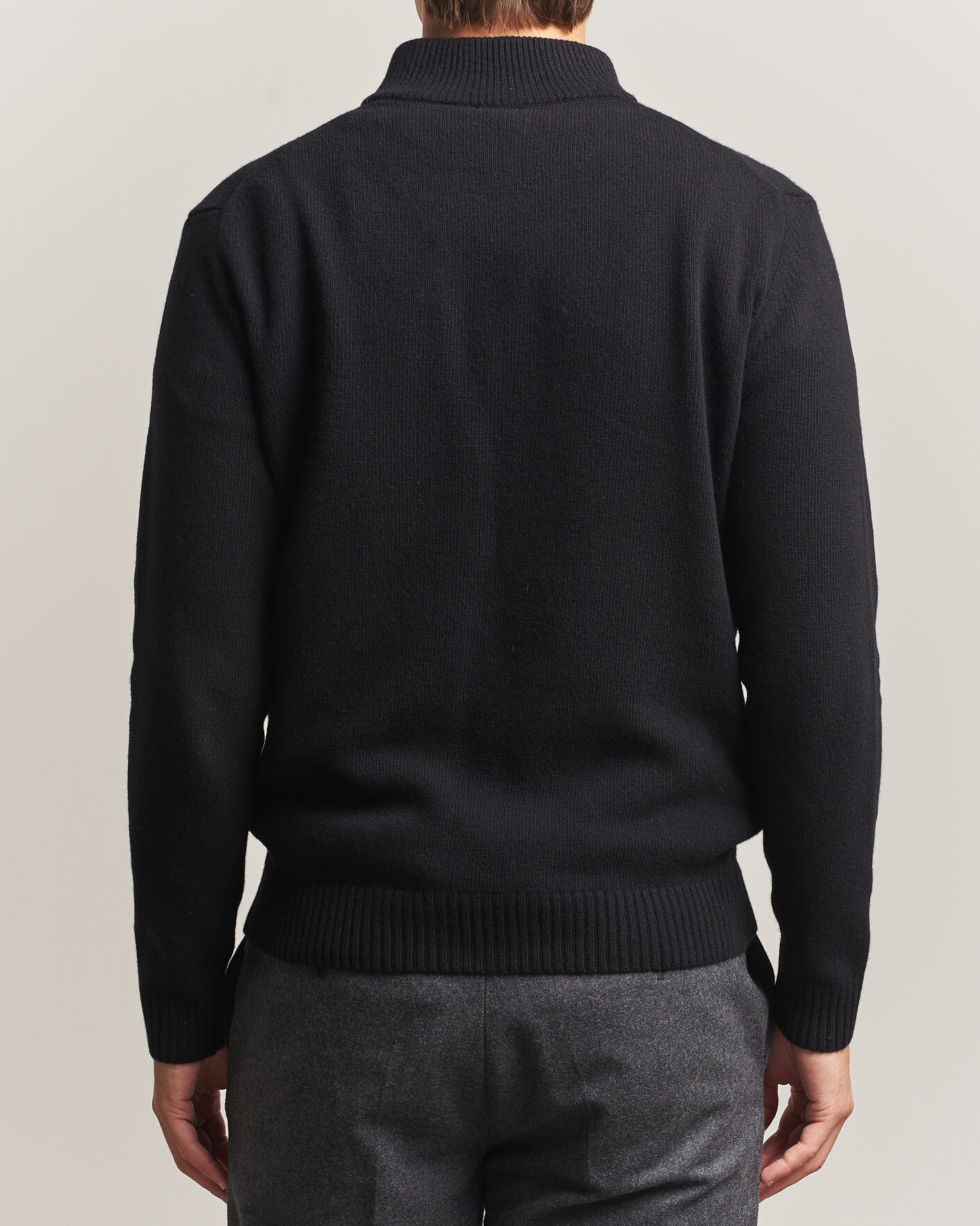 Herre | Trøjer | Stenströms | Brushed Merino Half-Zip Black