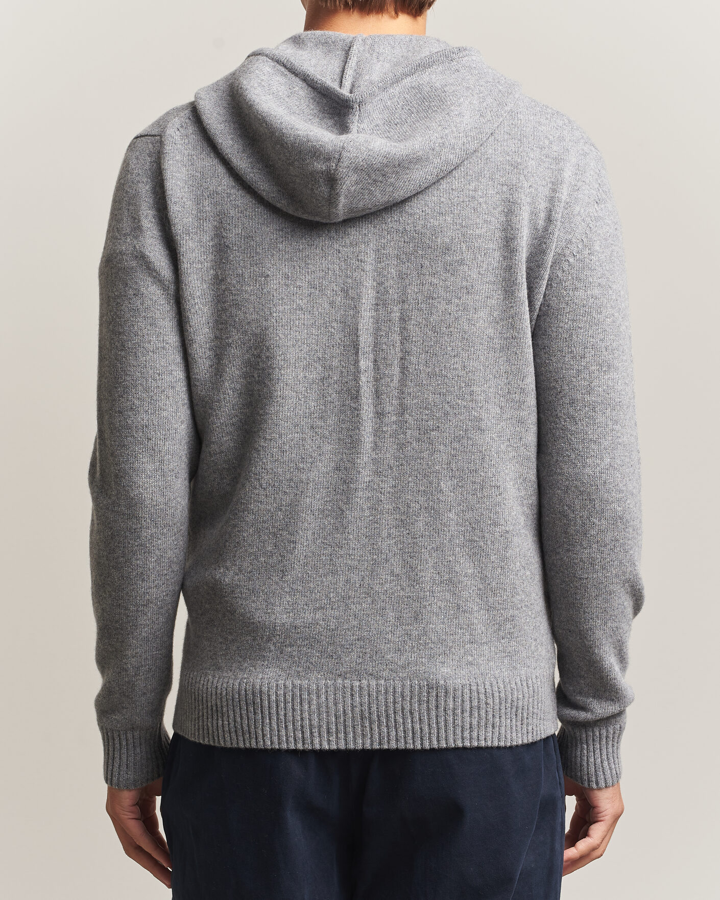 Herre | Trøjer | Stenströms | Brushed Merino Full-Zip Hood Grey