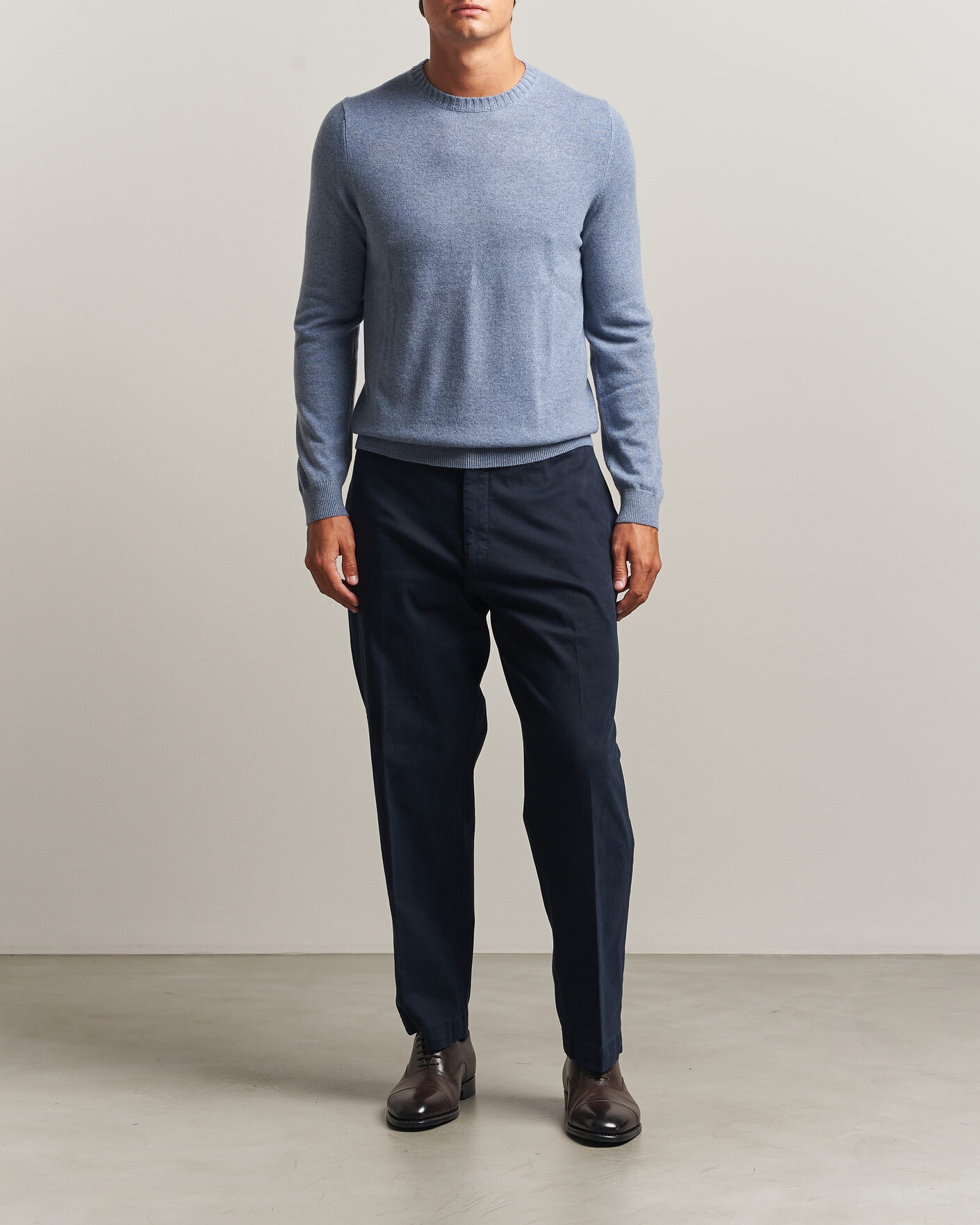 Herre | Trøjer | Stenströms | Cashmere Crewneck Light Blue