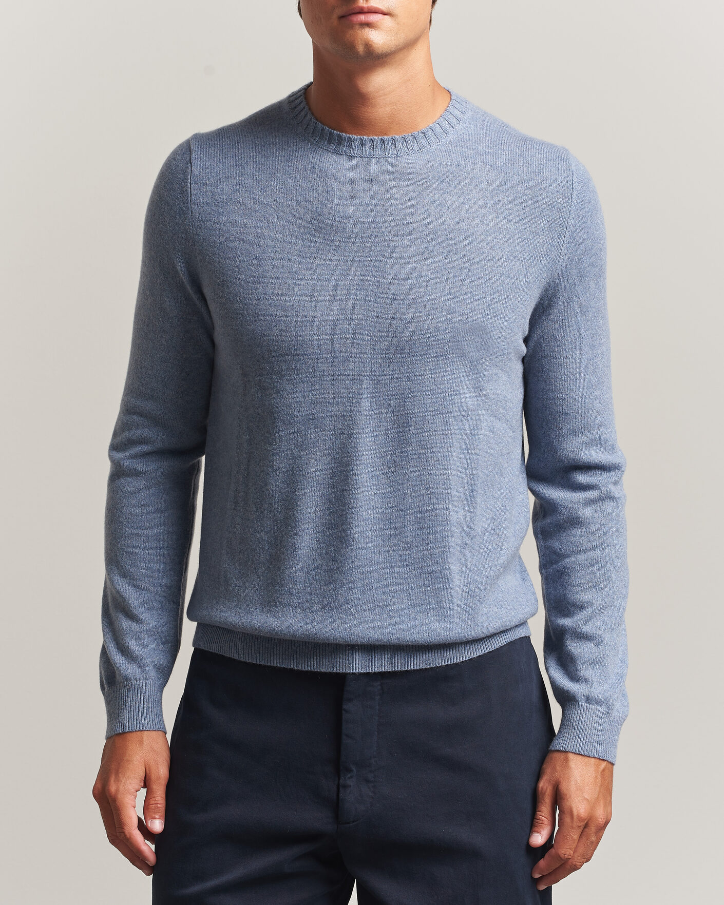 Herre | Trøjer | Stenströms | Cashmere Crewneck Light Blue