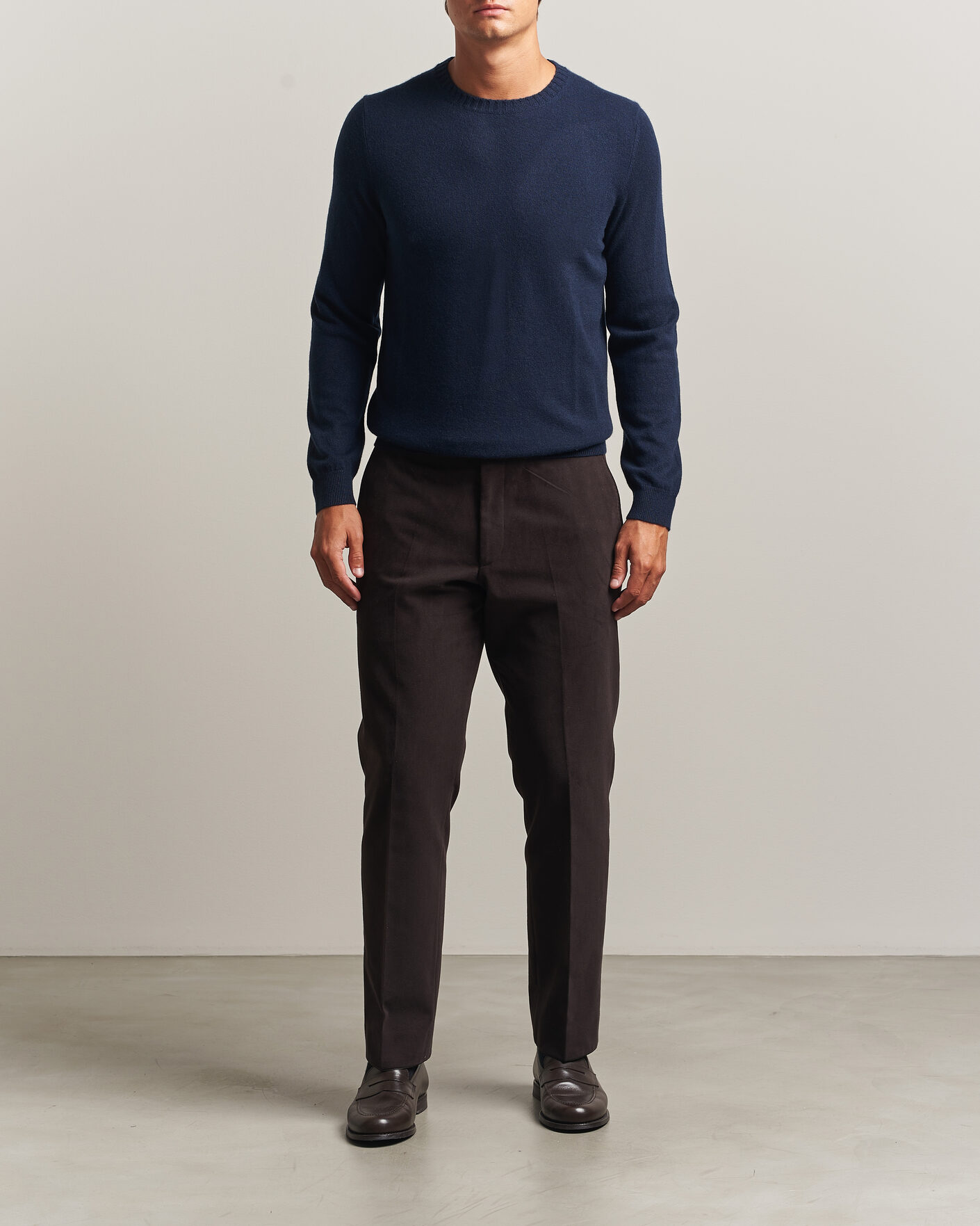 Herre | Trøjer | Stenströms | Cashmere Crewneck Navy