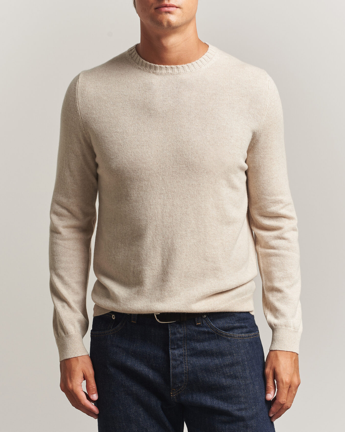 Herre | Trøjer | Stenströms | Cashmere Crewneck Beige