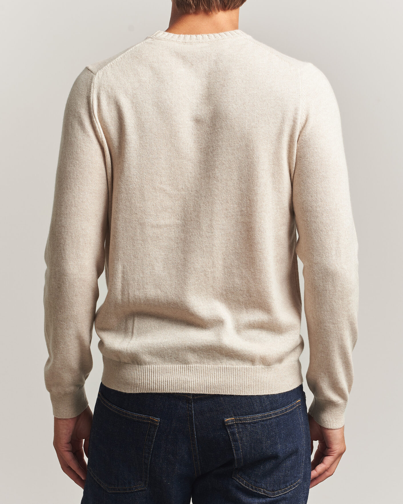 Herre | Trøjer | Stenströms | Cashmere Crewneck Beige