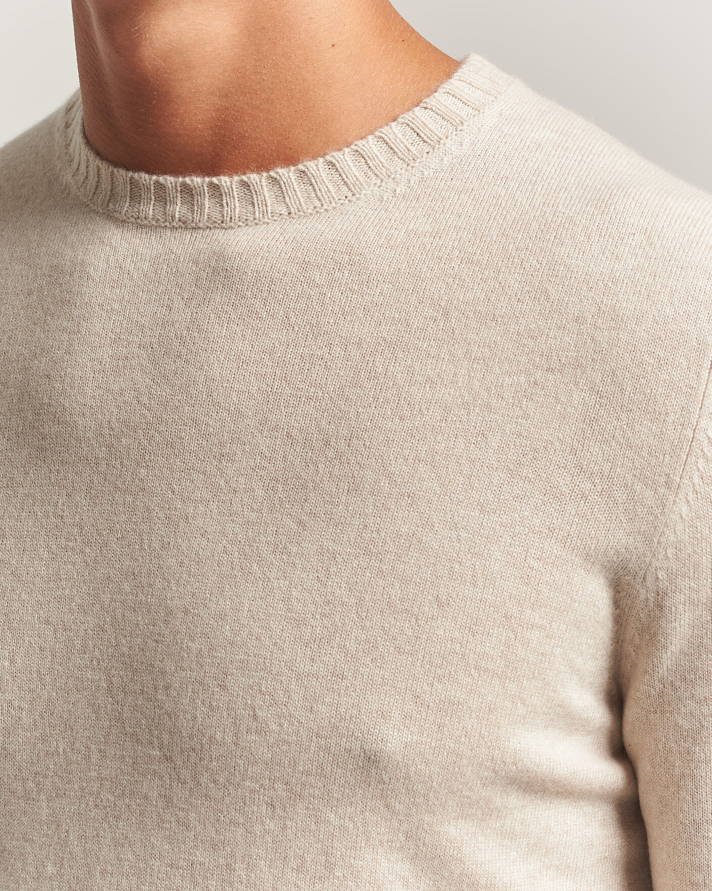 Herre | Trøjer | Stenströms | Cashmere Crewneck Beige