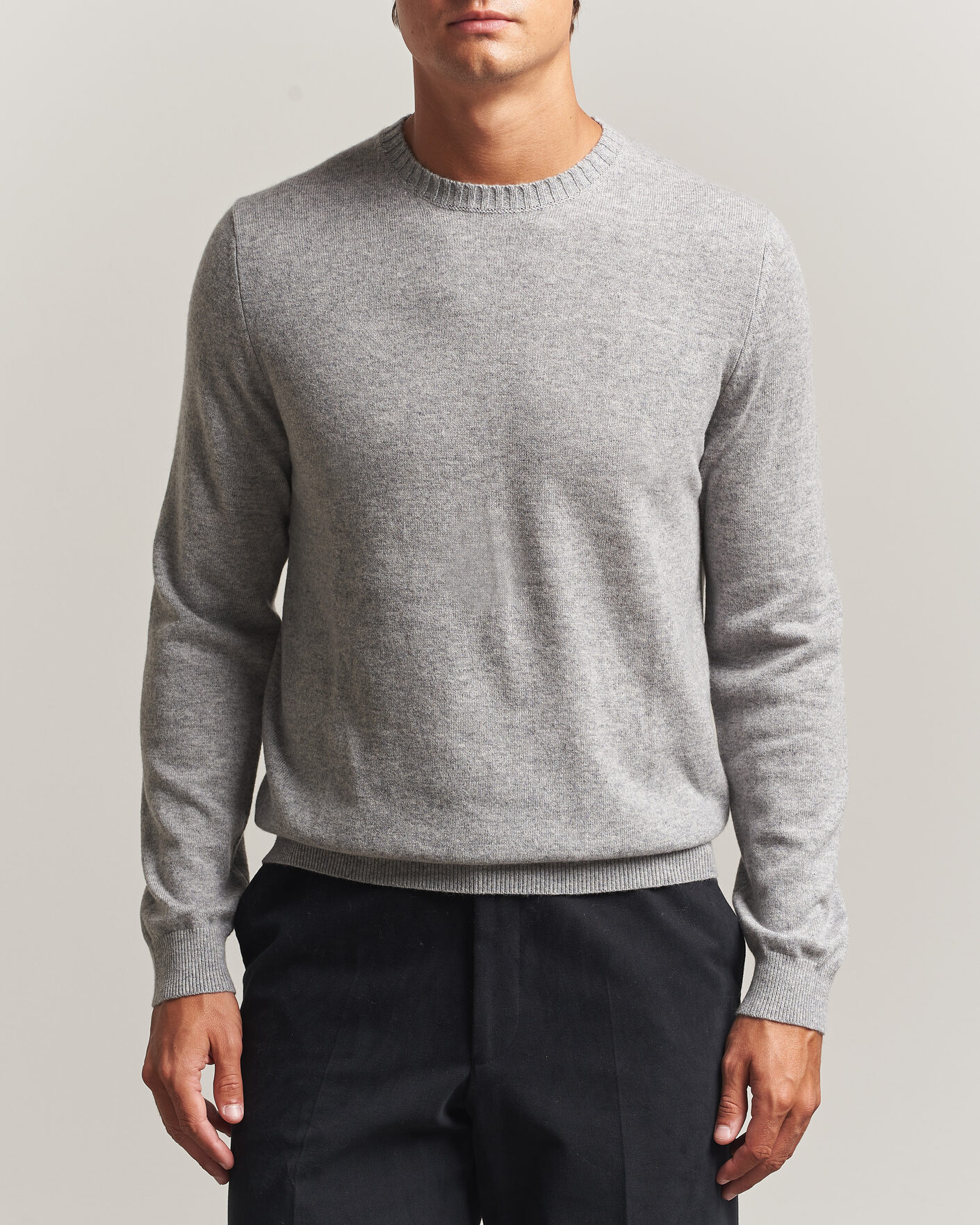 Herre | Trøjer | Stenströms | Cashmere Crewneck Grey