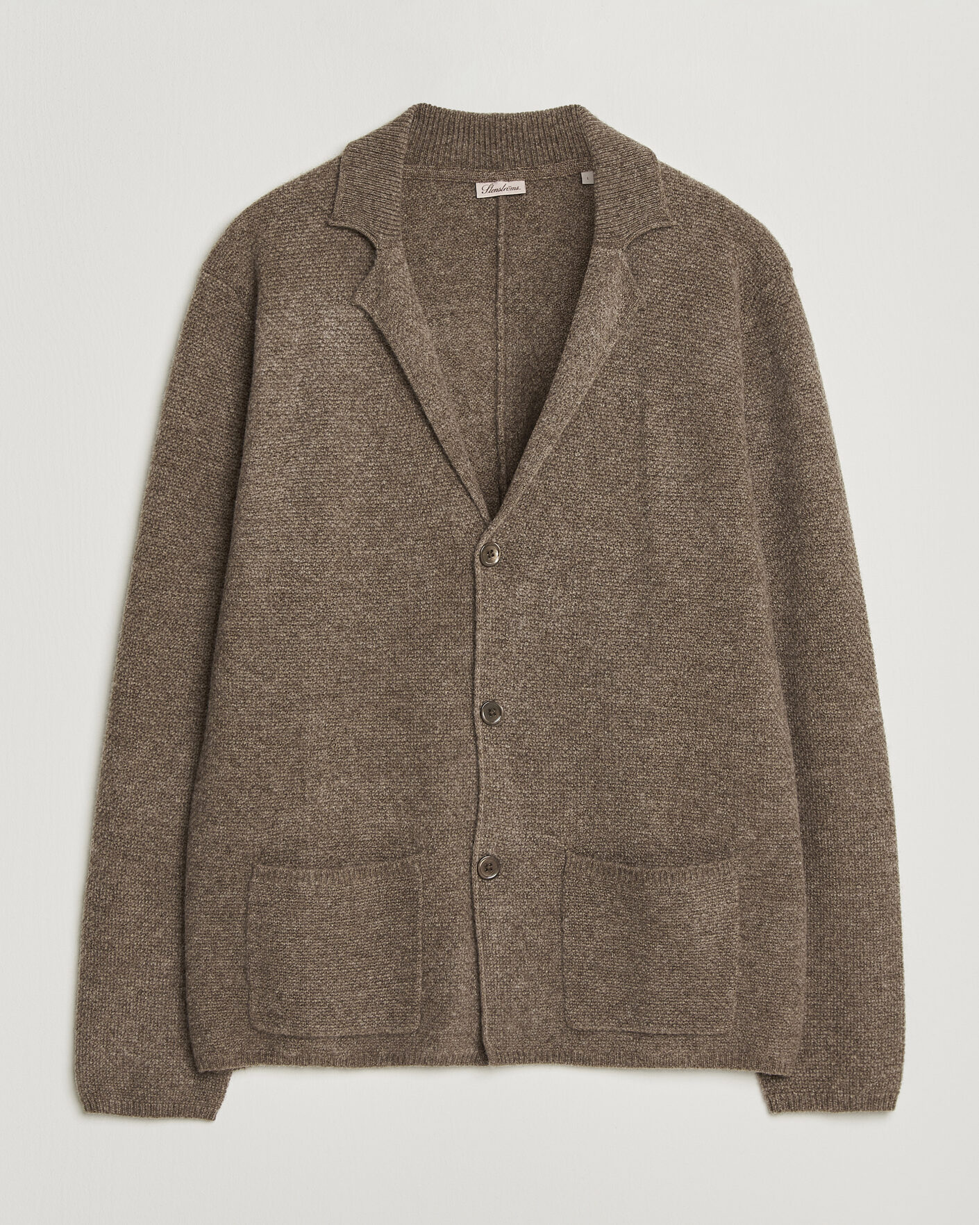 Herre | Trøjer | Stenströms | Knitted Yak/Merino Cardigan Blazer Brown
