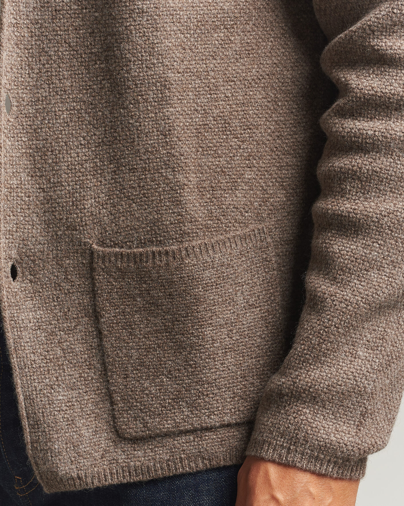 Herre | Trøjer | Stenströms | Knitted Yak/Merino Cardigan Blazer Brown