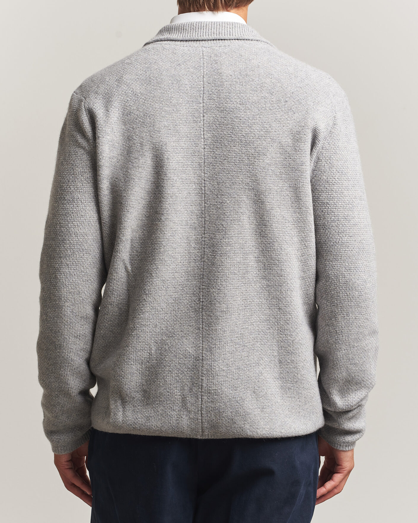Herre | Trøjer | Stenströms | Knitted Yak/Merino Cardigan Blazer Grey
