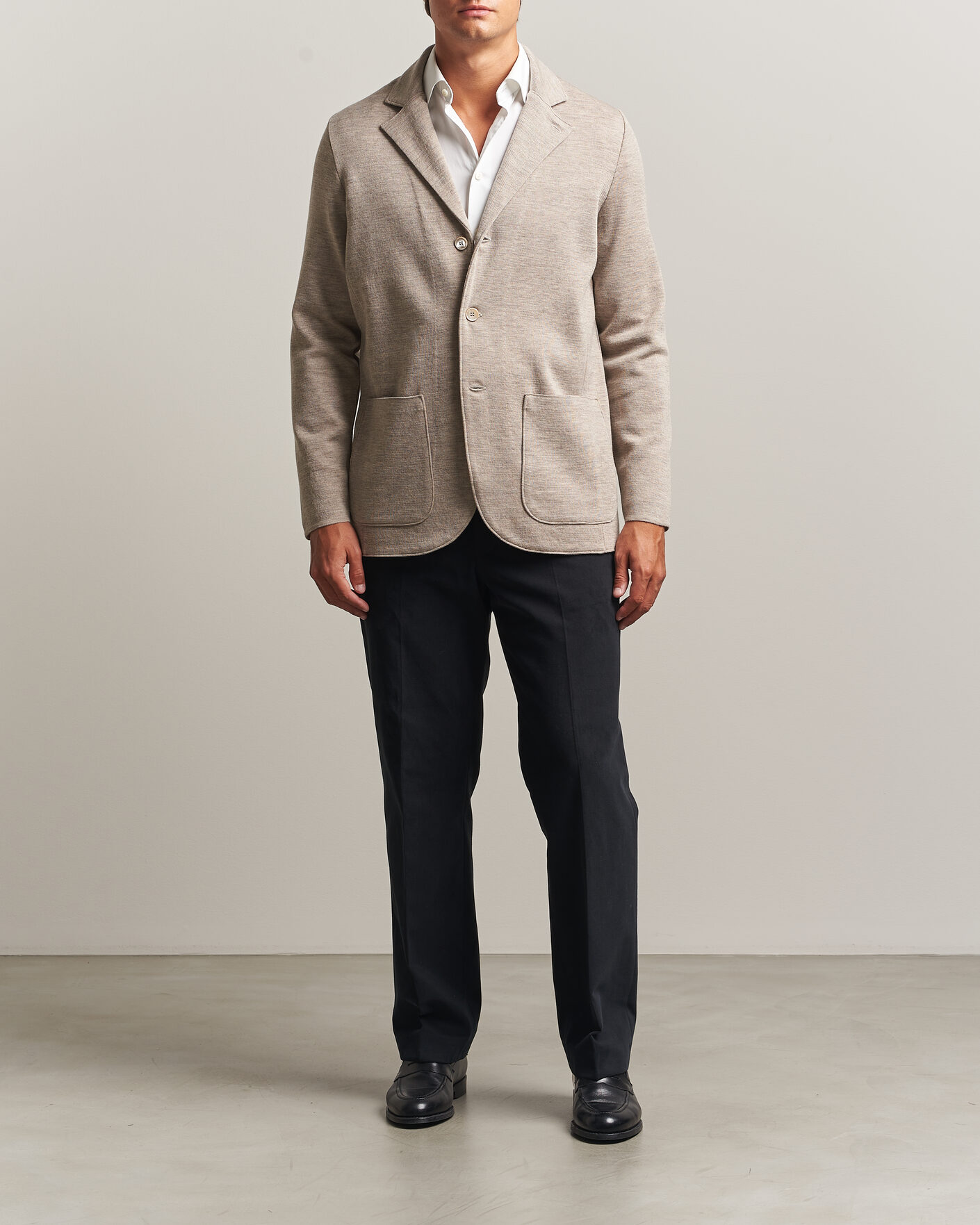 Herre | Blazere & jakker | Stenströms | Milano Knitted Merino Blazer Beige