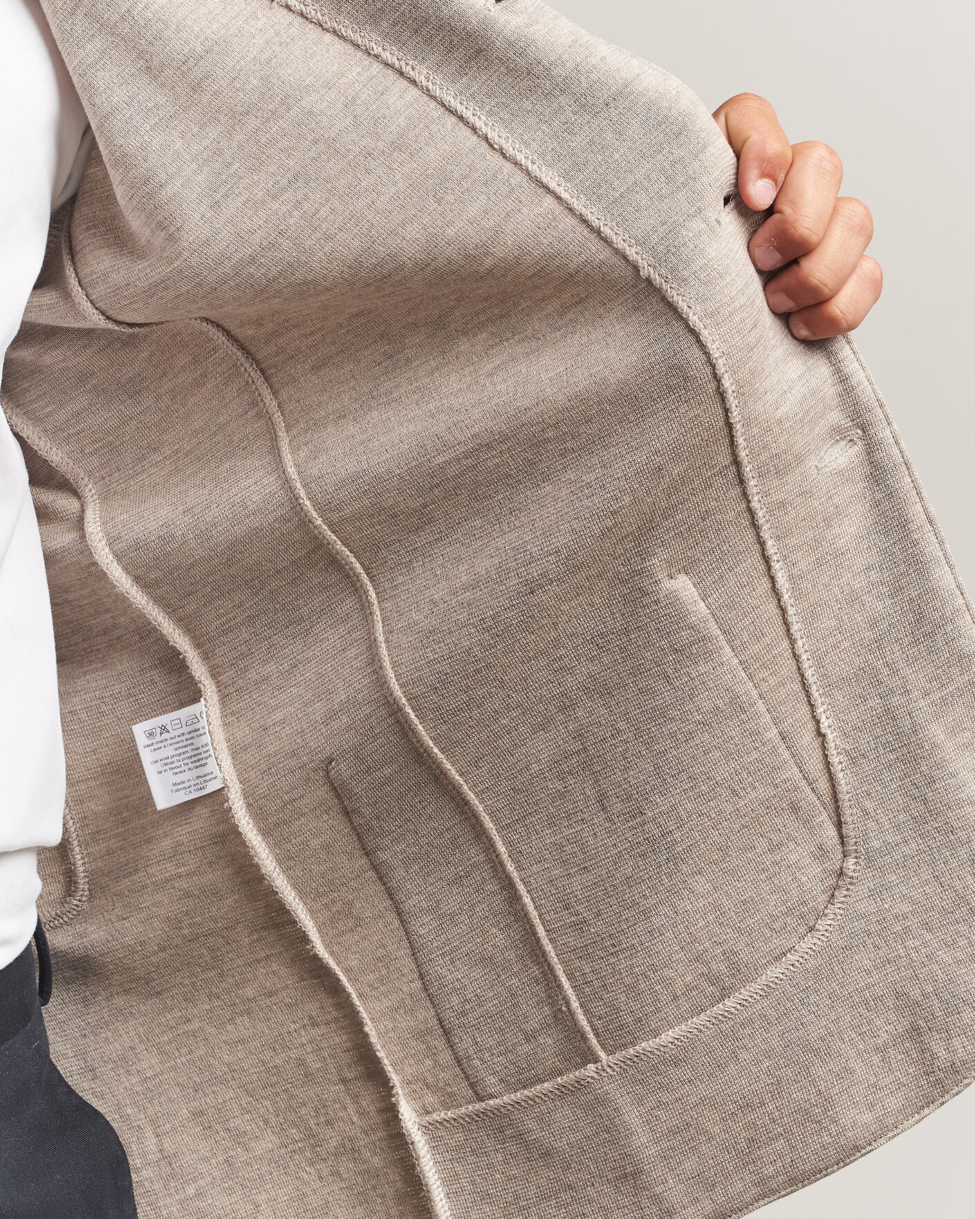 Herre | Blazere & jakker | Stenströms | Milano Knitted Merino Blazer Beige