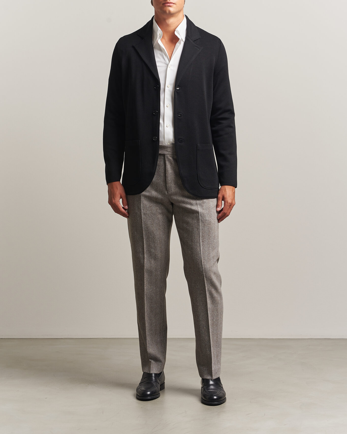 Herre | Blazere & jakker | Stenströms | Milano Knitted Merino Blazer Black