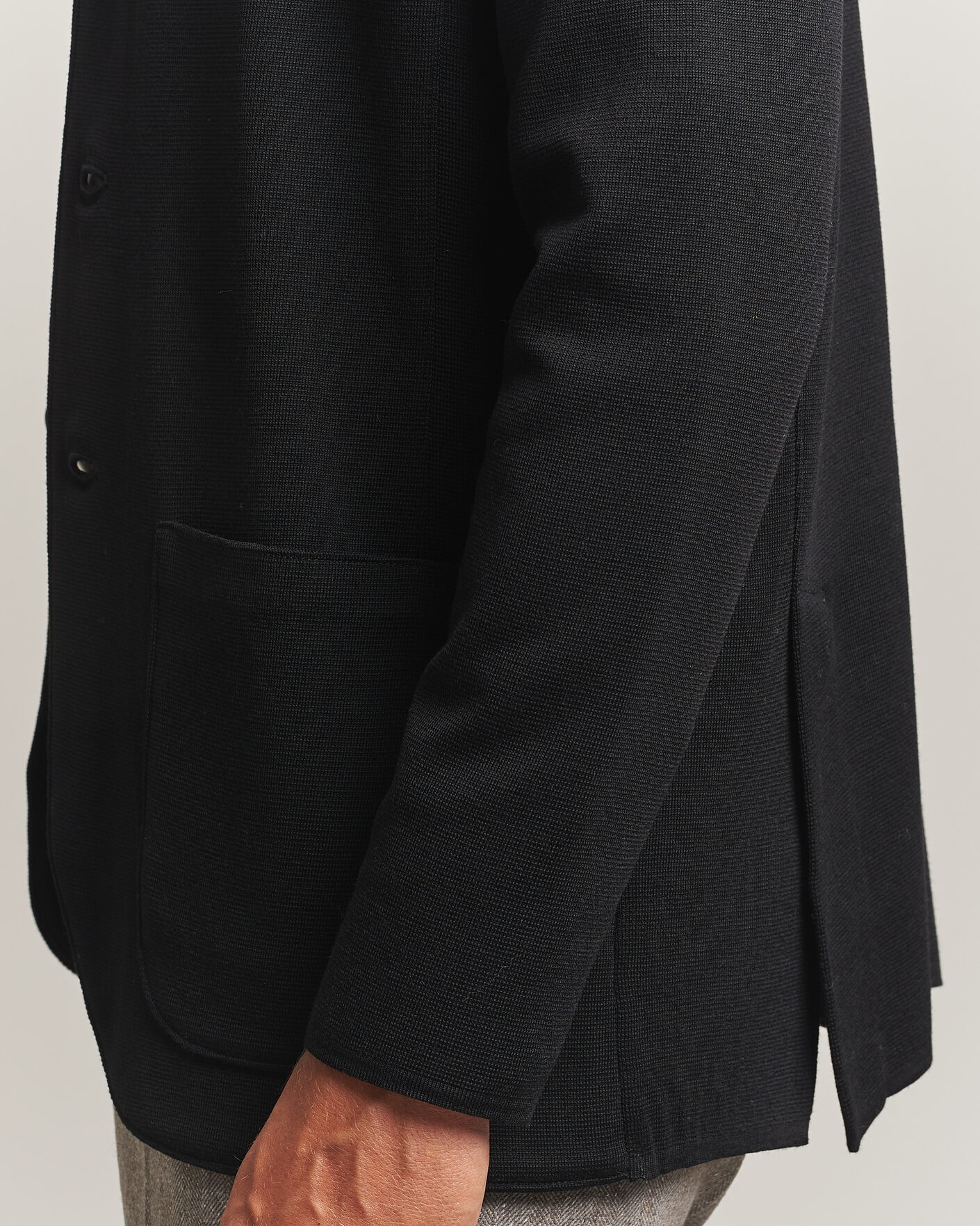 Herre | Blazere & jakker | Stenströms | Milano Knitted Merino Blazer Black