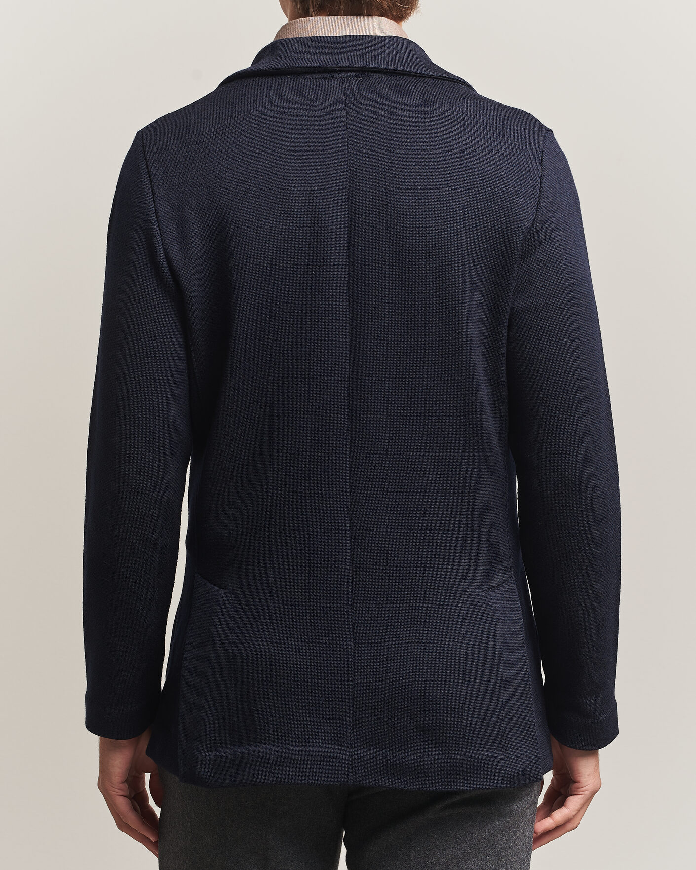 Herre | Blazere & jakker | Stenströms | Knitted Herringbone DB Wool Blazer Navy