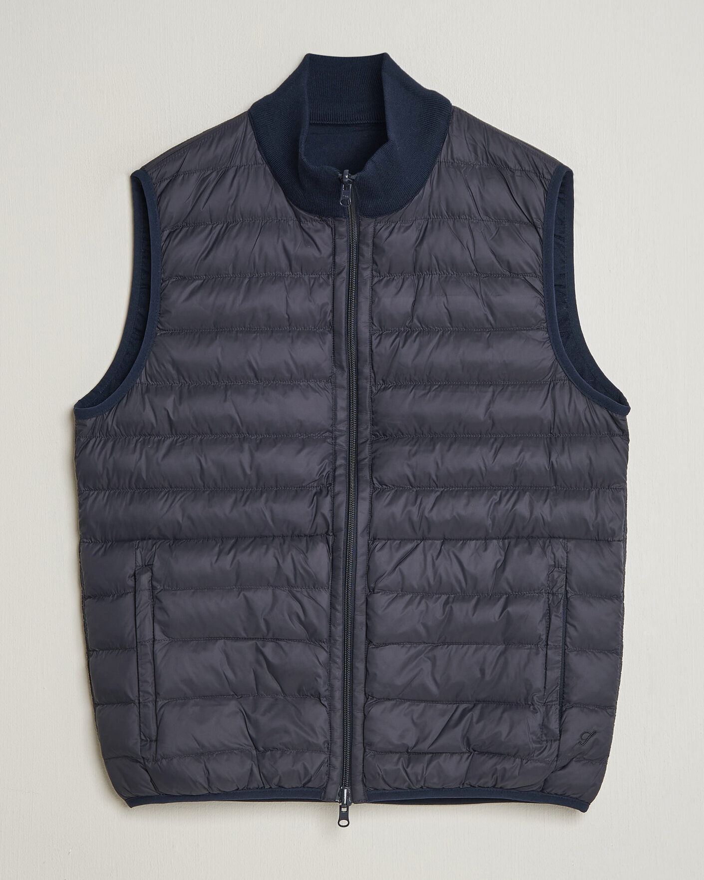 Herre | Veste | Stenströms | Reversible Knitted Merino/Nylon Vest Navy