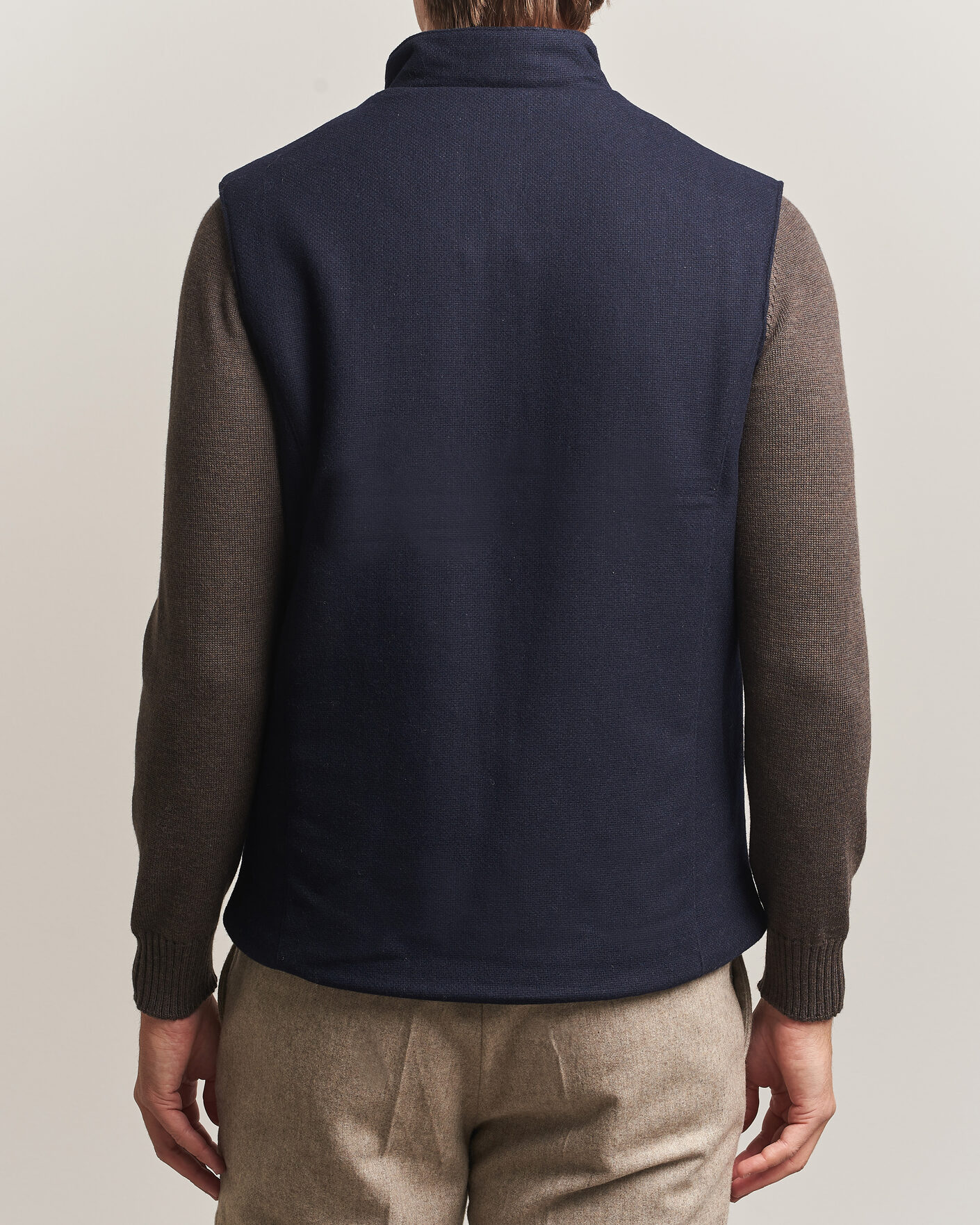 Herre | Veste | Stenströms | Wool Alcantara Detail Light Padded Vest Navy