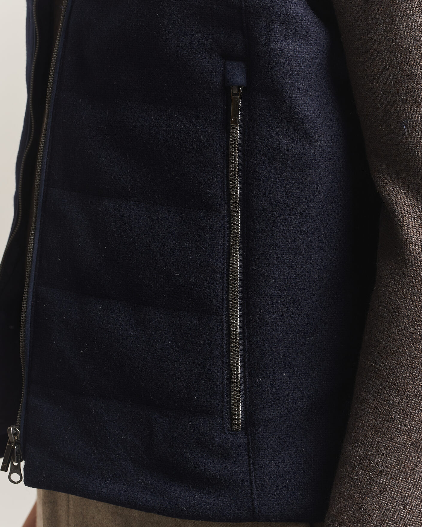 Herre | Veste | Stenströms | Wool Alcantara Detail Light Padded Vest Navy