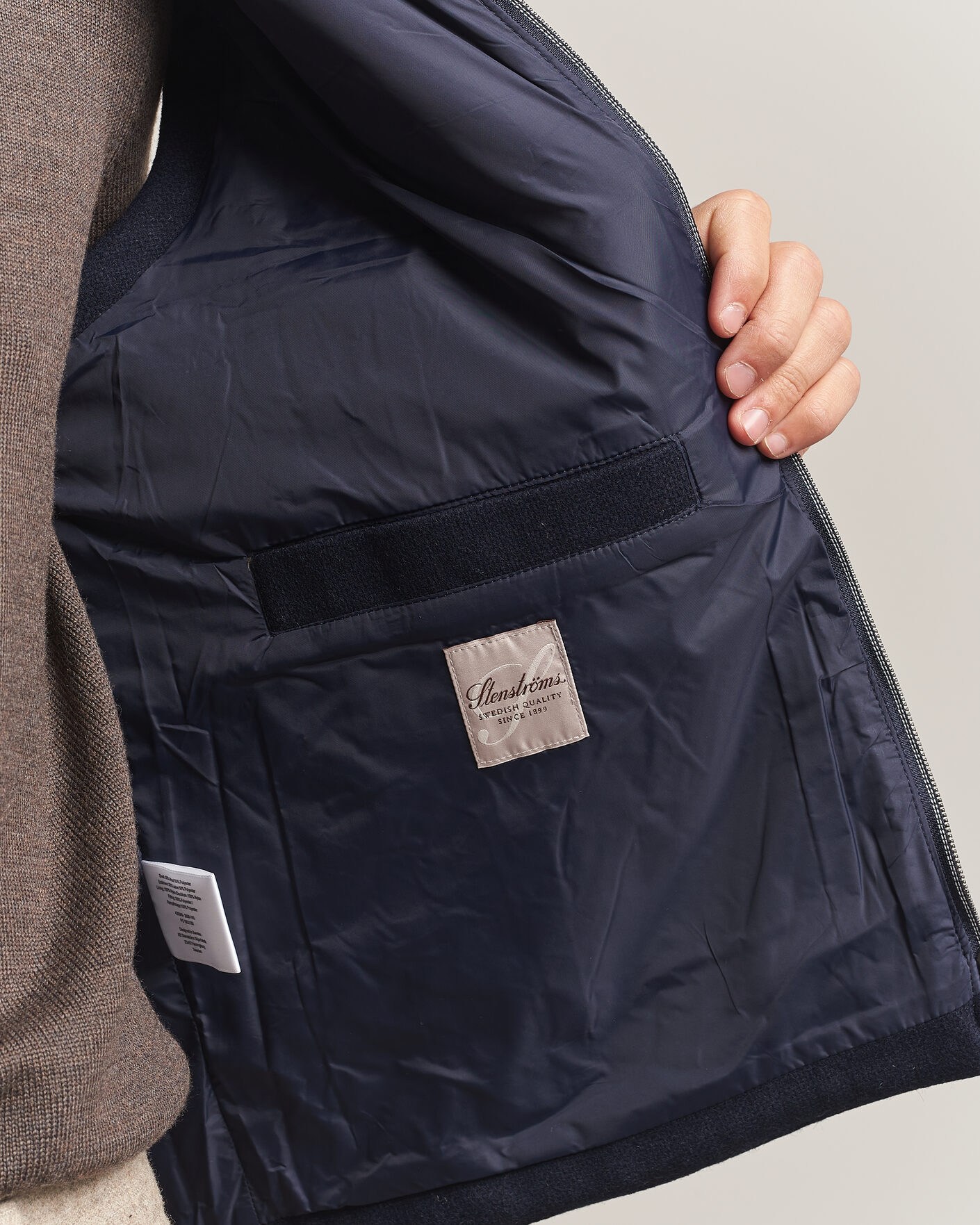 Herre | Veste | Stenströms | Wool Alcantara Detail Light Padded Vest Navy