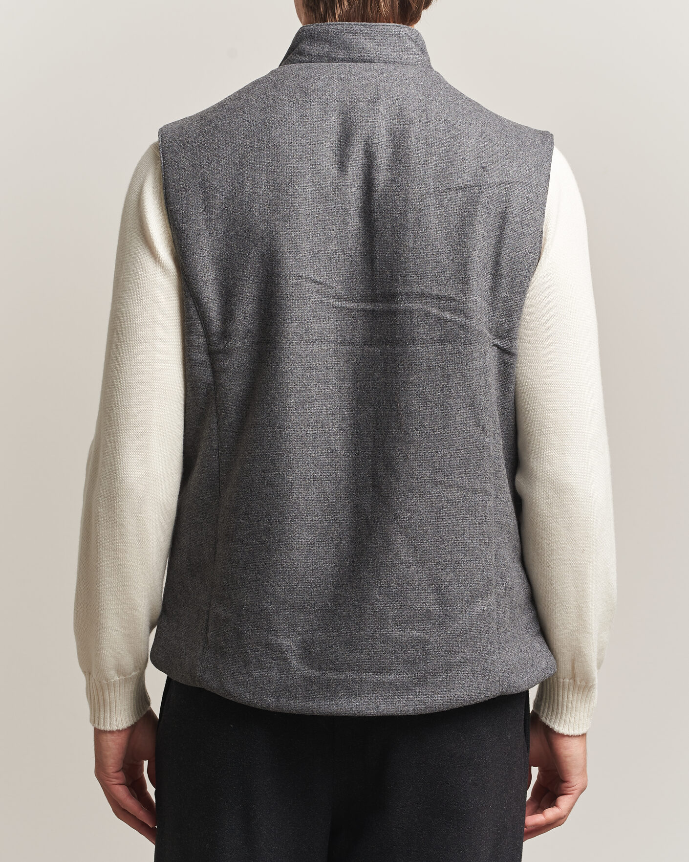 Herre | Veste | Stenströms | Wool Alcantara Detail Light Padded Vest Grey