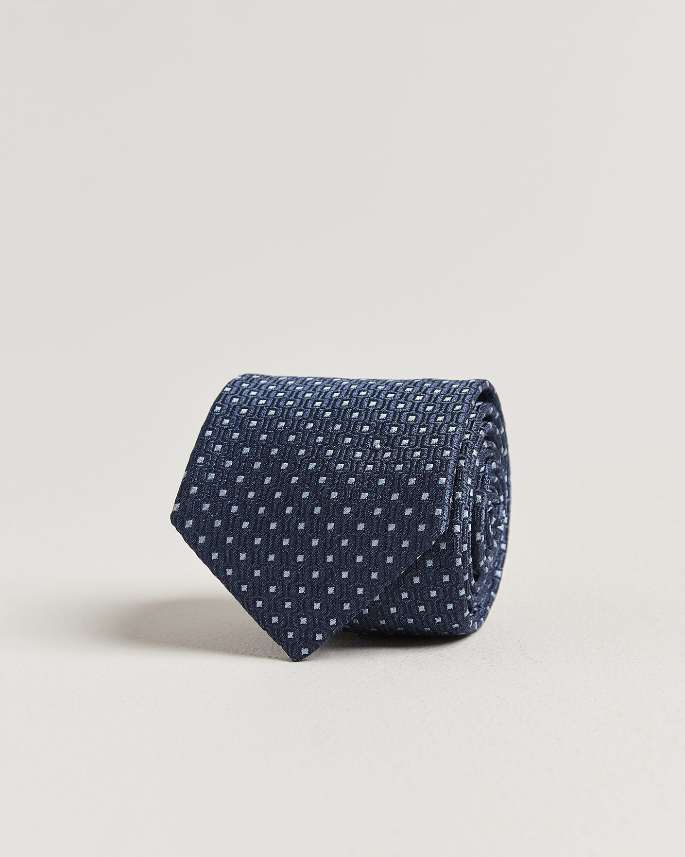 Herre | Slips | Stenströms | Woven Silk Dot Tie 7,5cm Navy