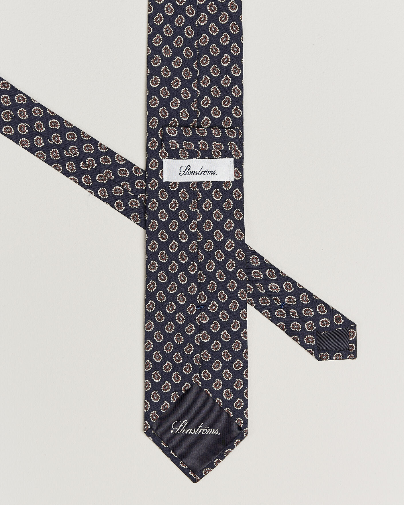 Herre | Slips | Stenströms | Printed Silk Paisley Tie 7,5cm Blue