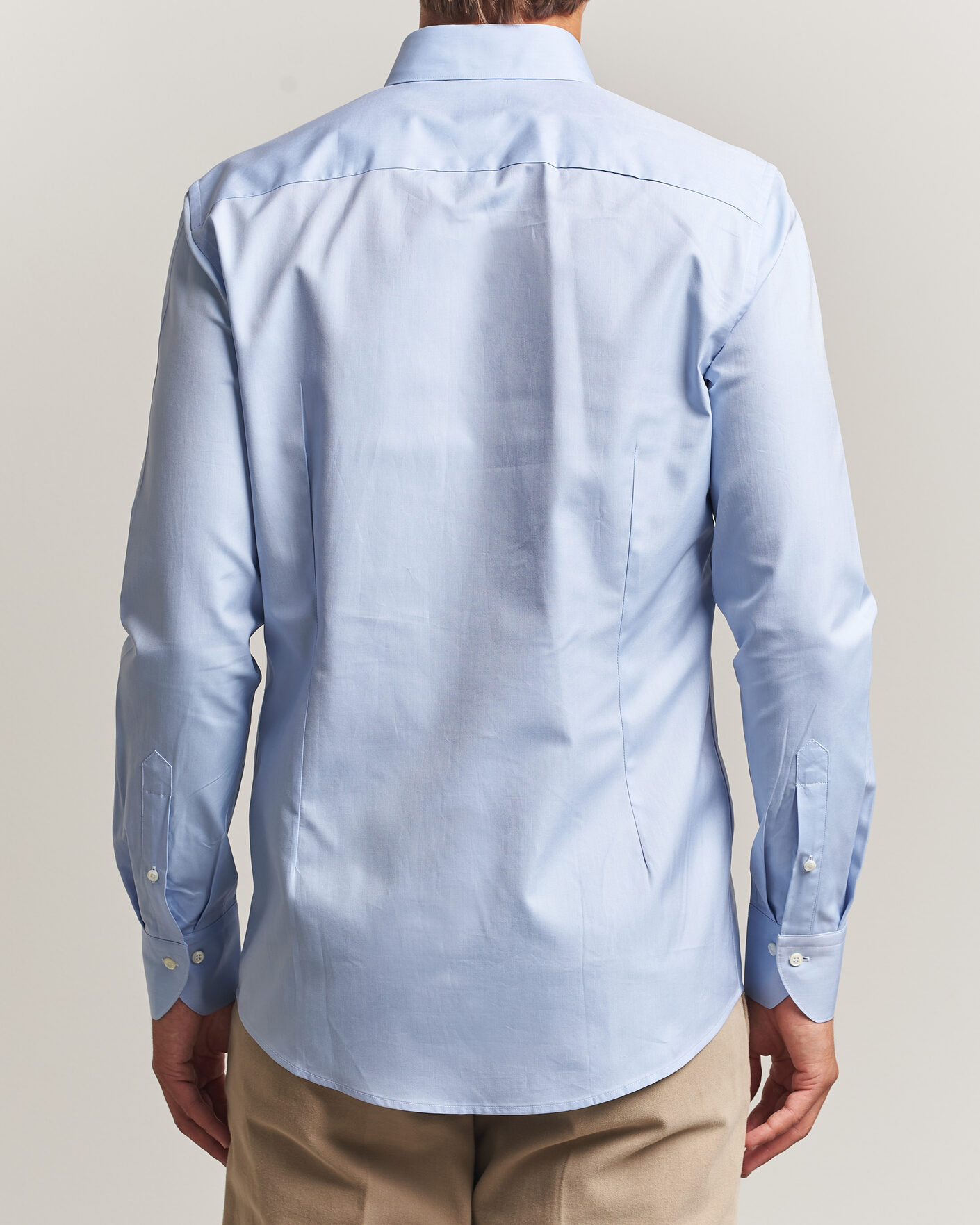 Herre | Skjorter | Stenströms | Slimline Twofold Cotton Button Under Shirt Blue