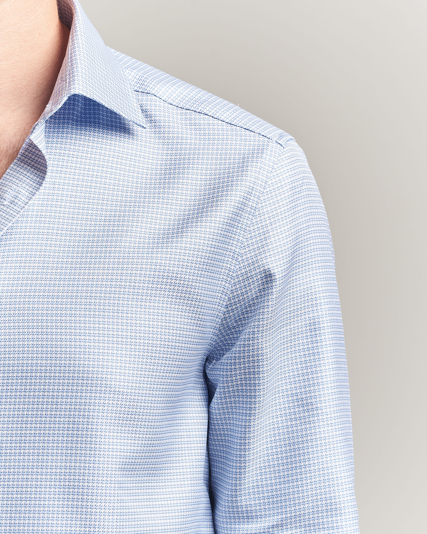 Herre | Skjorter | Stenströms | Slimline Twofold Houndstooth Shirt Blue