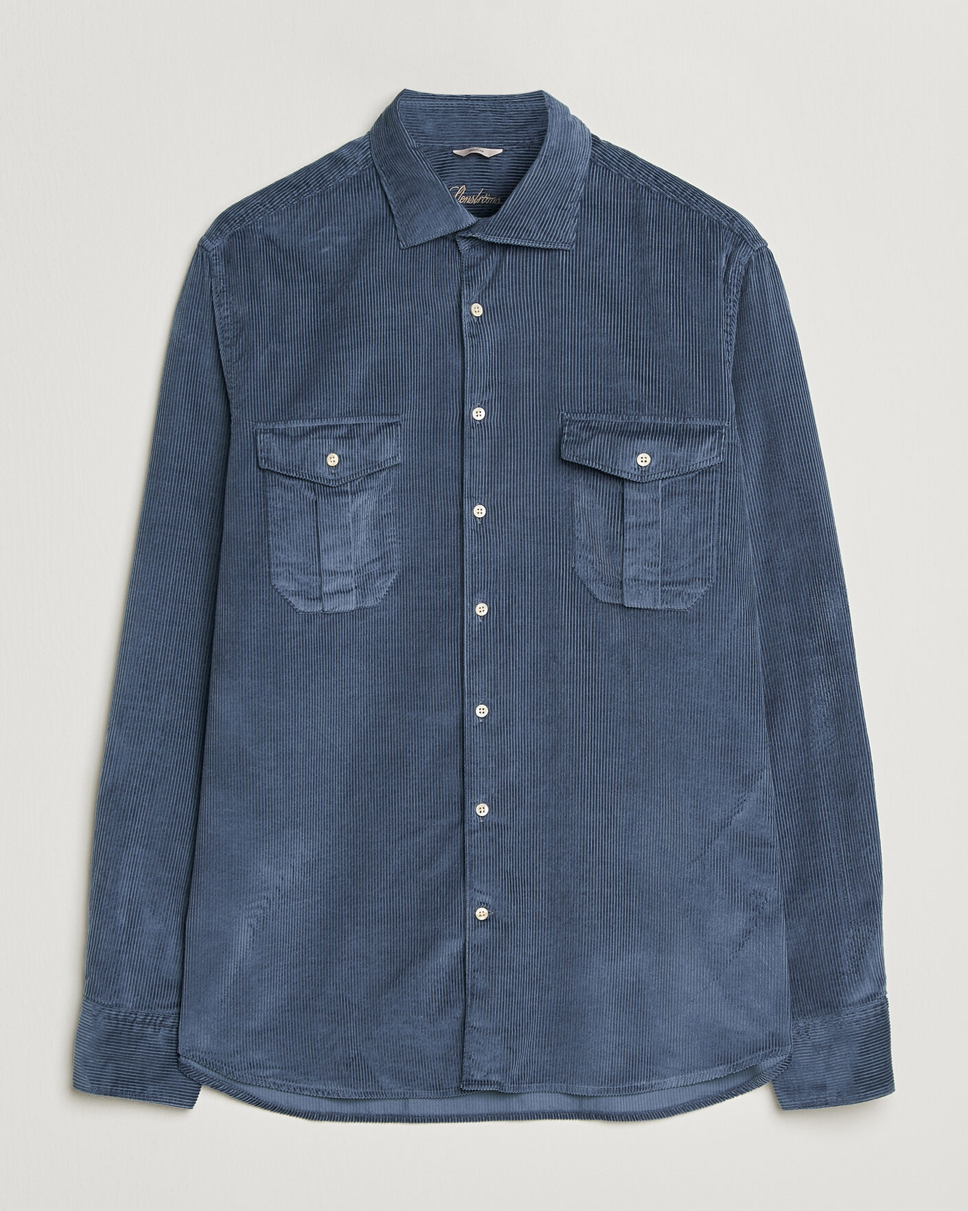 Herre | Skjorter | Stenströms | Regular Fit Cord Pocket Shirt Blue