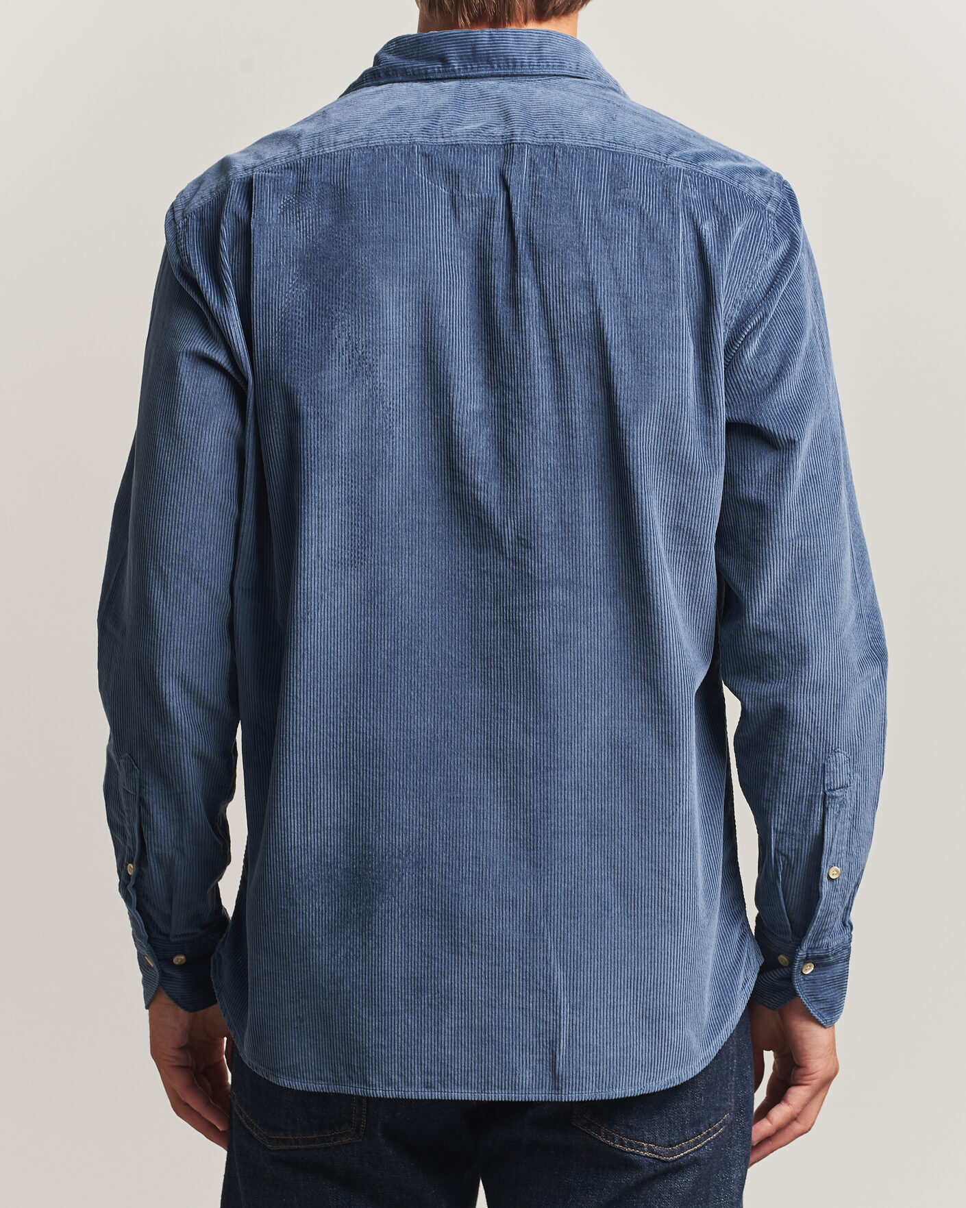 Herre | Skjorter | Stenströms | Regular Fit Cord Pocket Shirt Blue