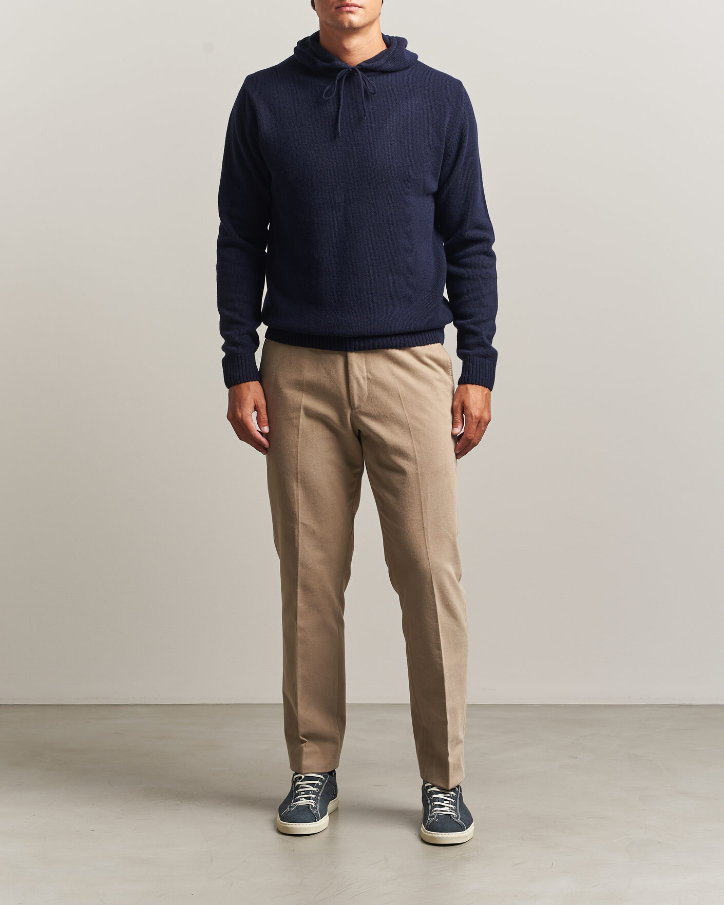 Herre | Trøjer | Stenströms | Brushed Merino Hood Navy