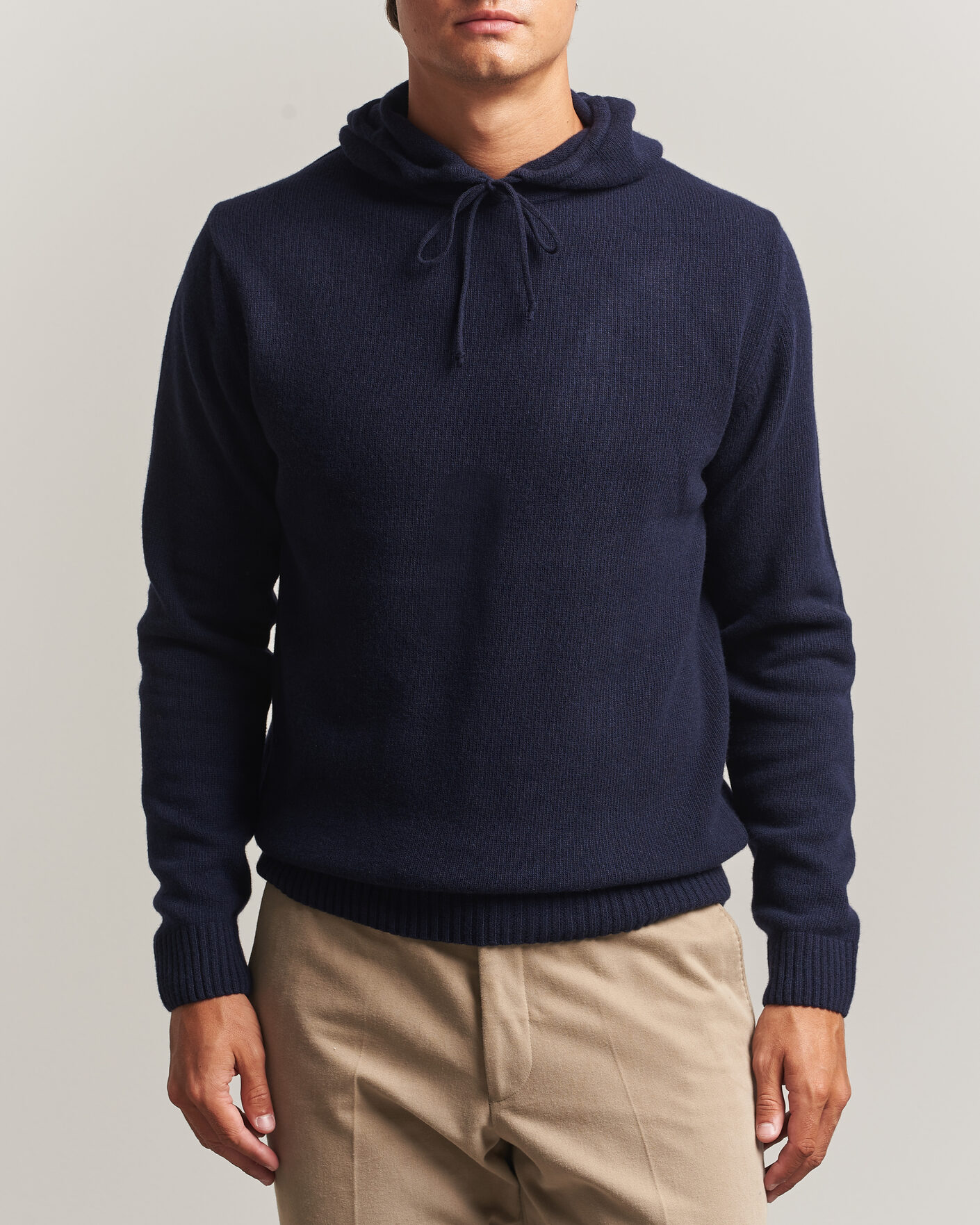 Herre | Trøjer | Stenströms | Brushed Merino Hood Navy