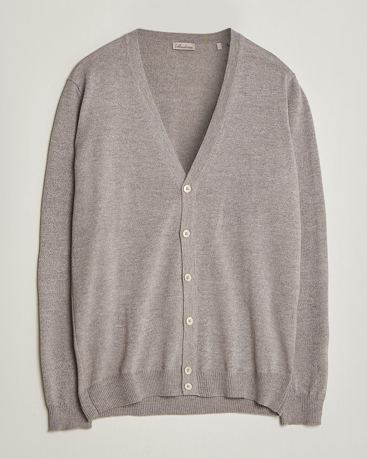 Herre | Trøjer | Stenströms | Merino Cardigan Beige Mouline