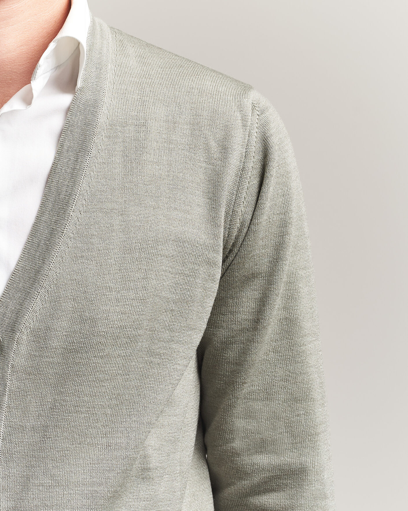 Herre | Trøjer | Stenströms | Merino Cardigan Green/Grey