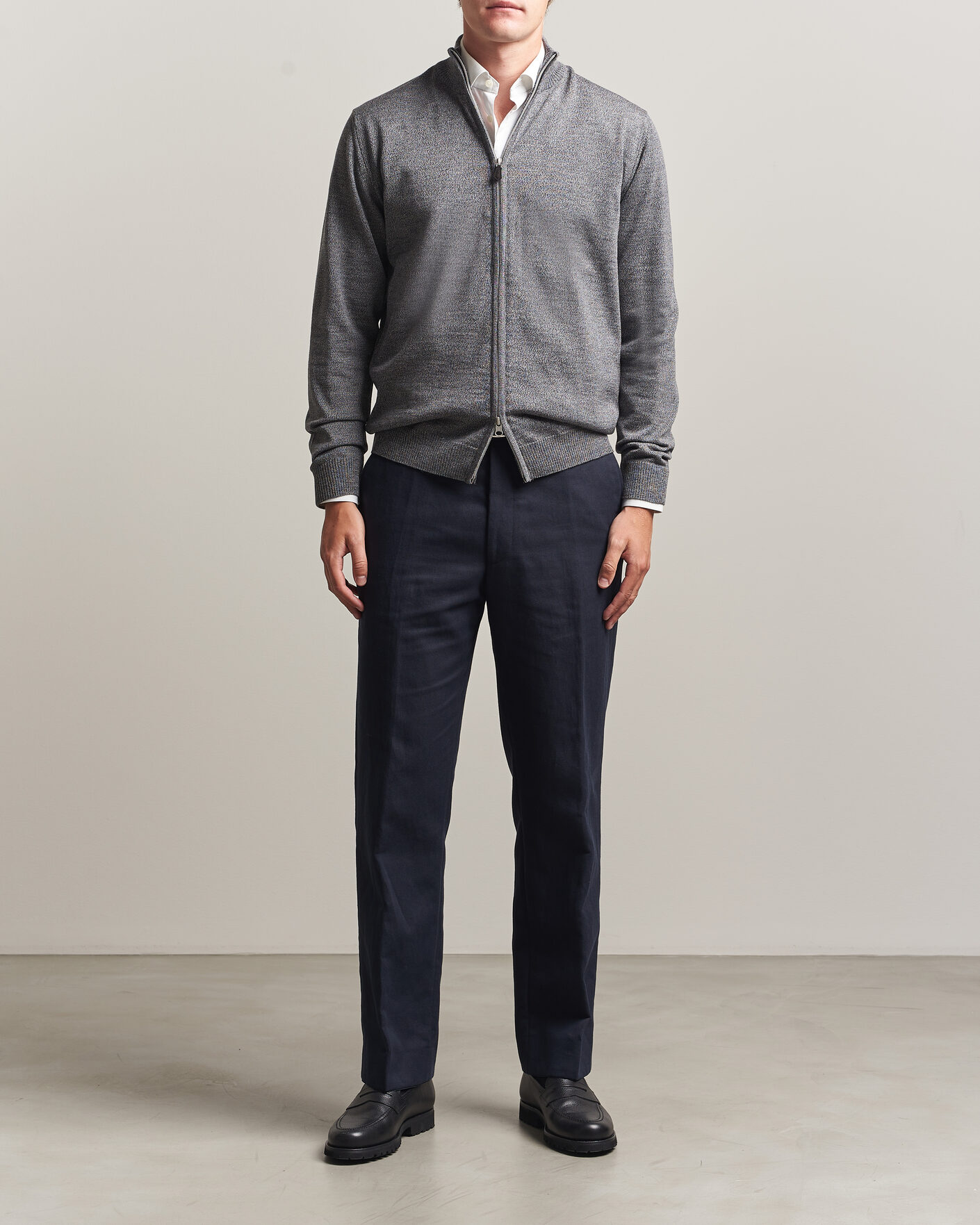 Herre | Trøjer | Stenströms | Merino Full Zip Grey
