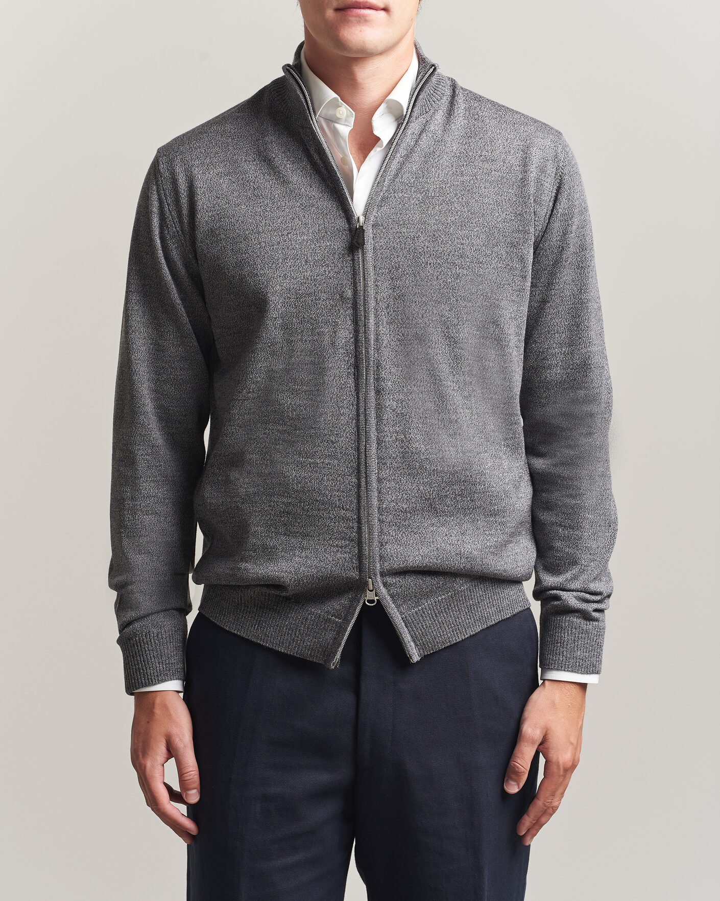 Herre | Trøjer | Stenströms | Merino Full Zip Grey