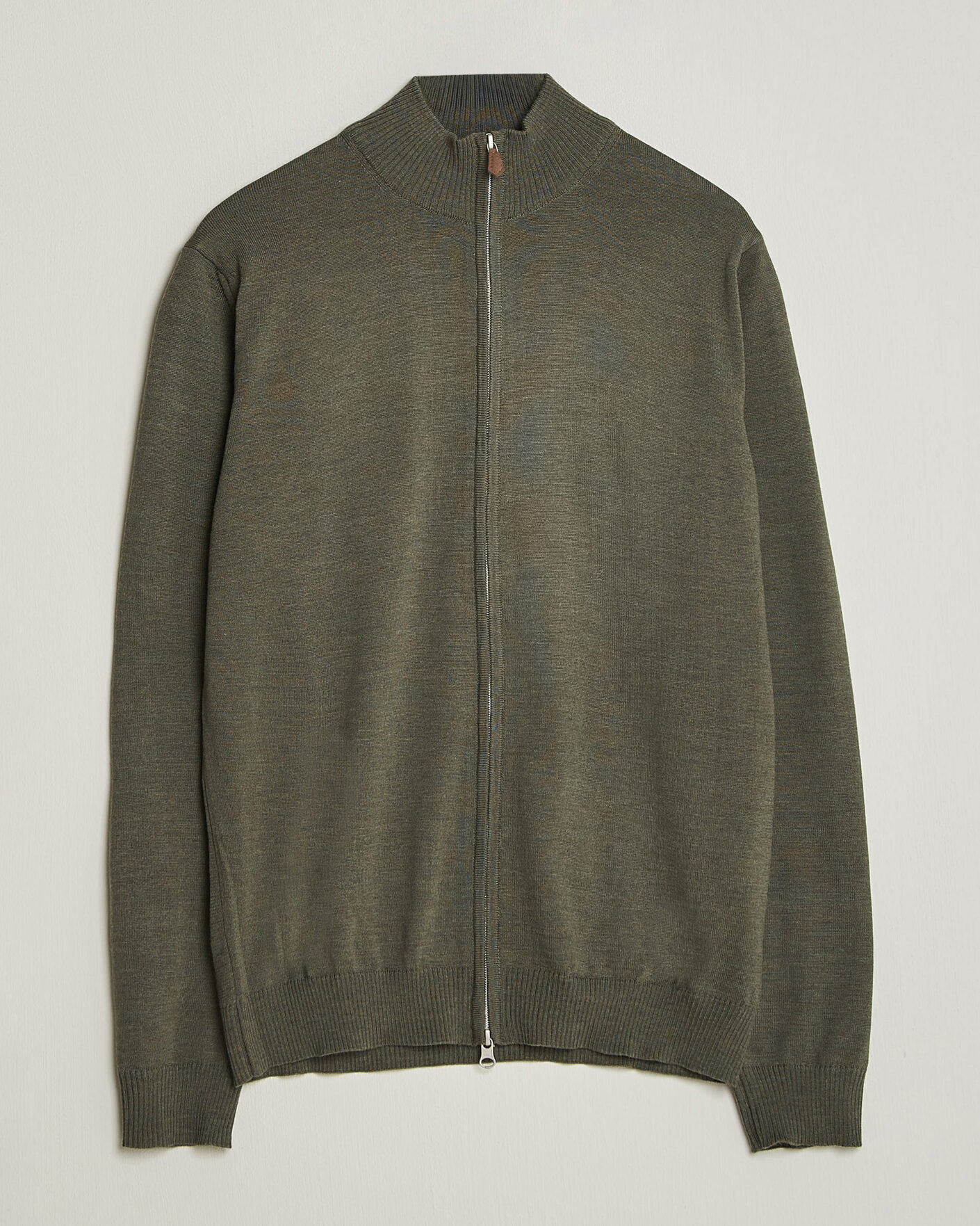 Herre | Trøjer | Stenströms | Merino Full Zip Green