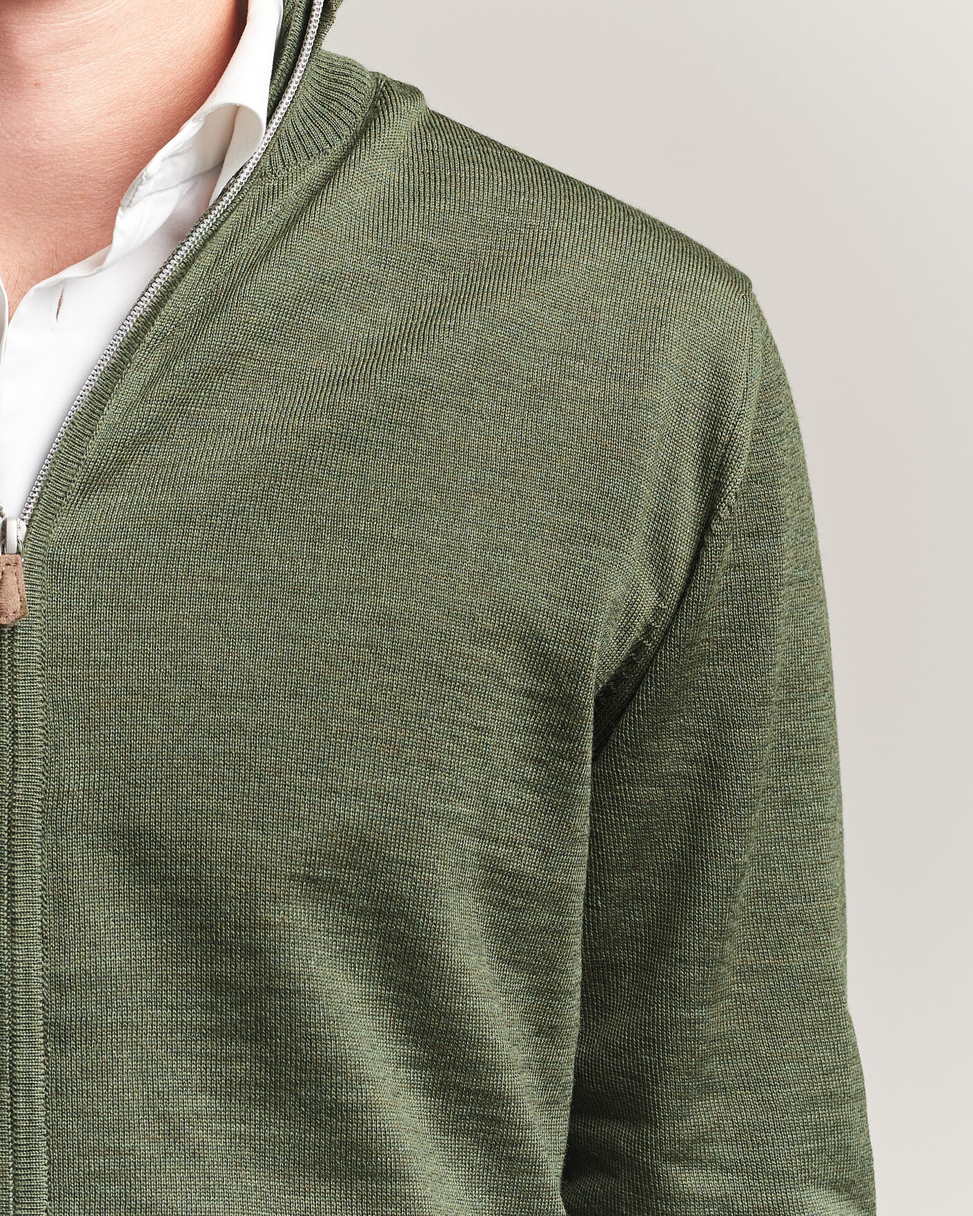 Herre | Trøjer | Stenströms | Merino Full Zip Green