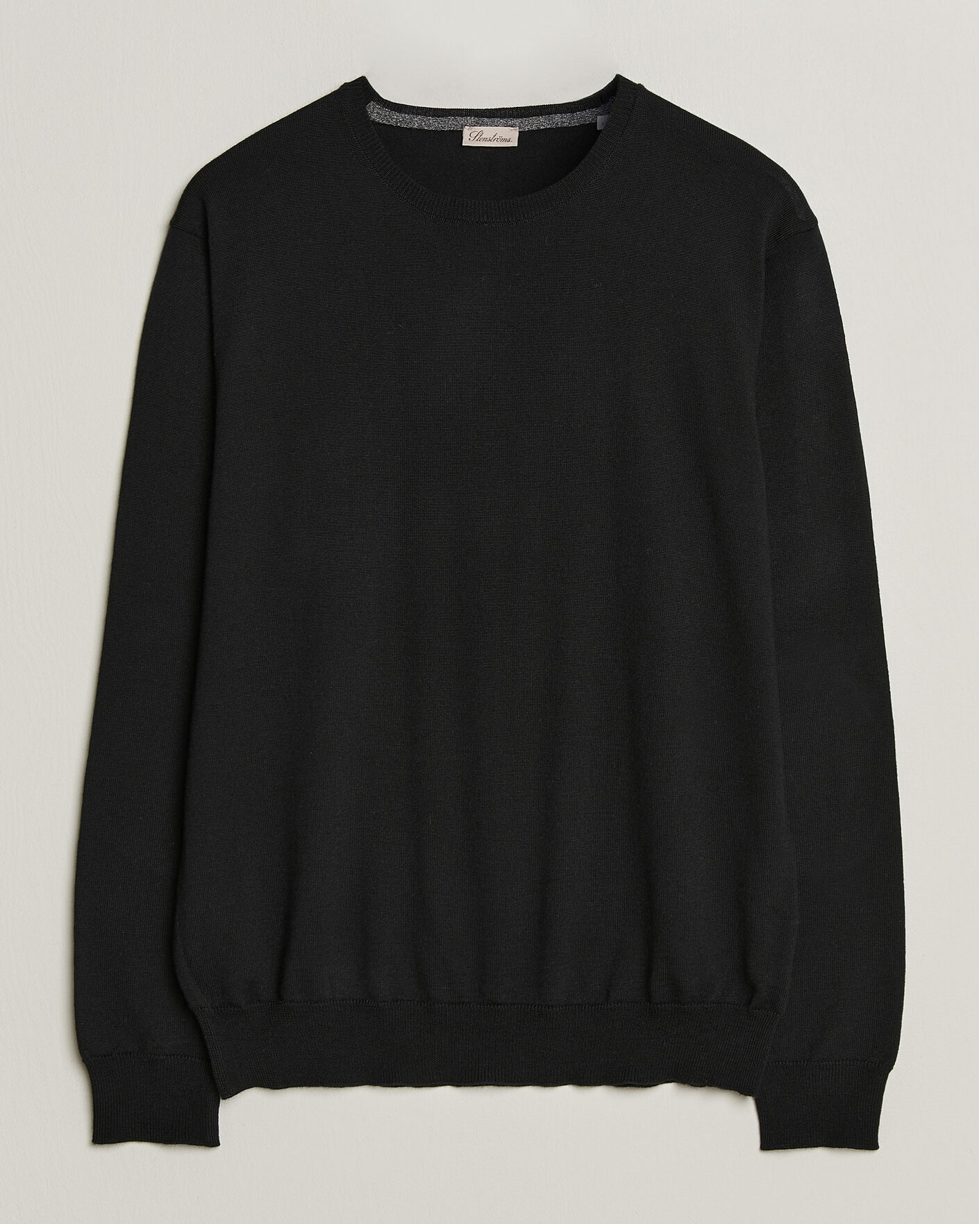 Herre | Trøjer | Stenströms | Merino Patch Crew Neck Black