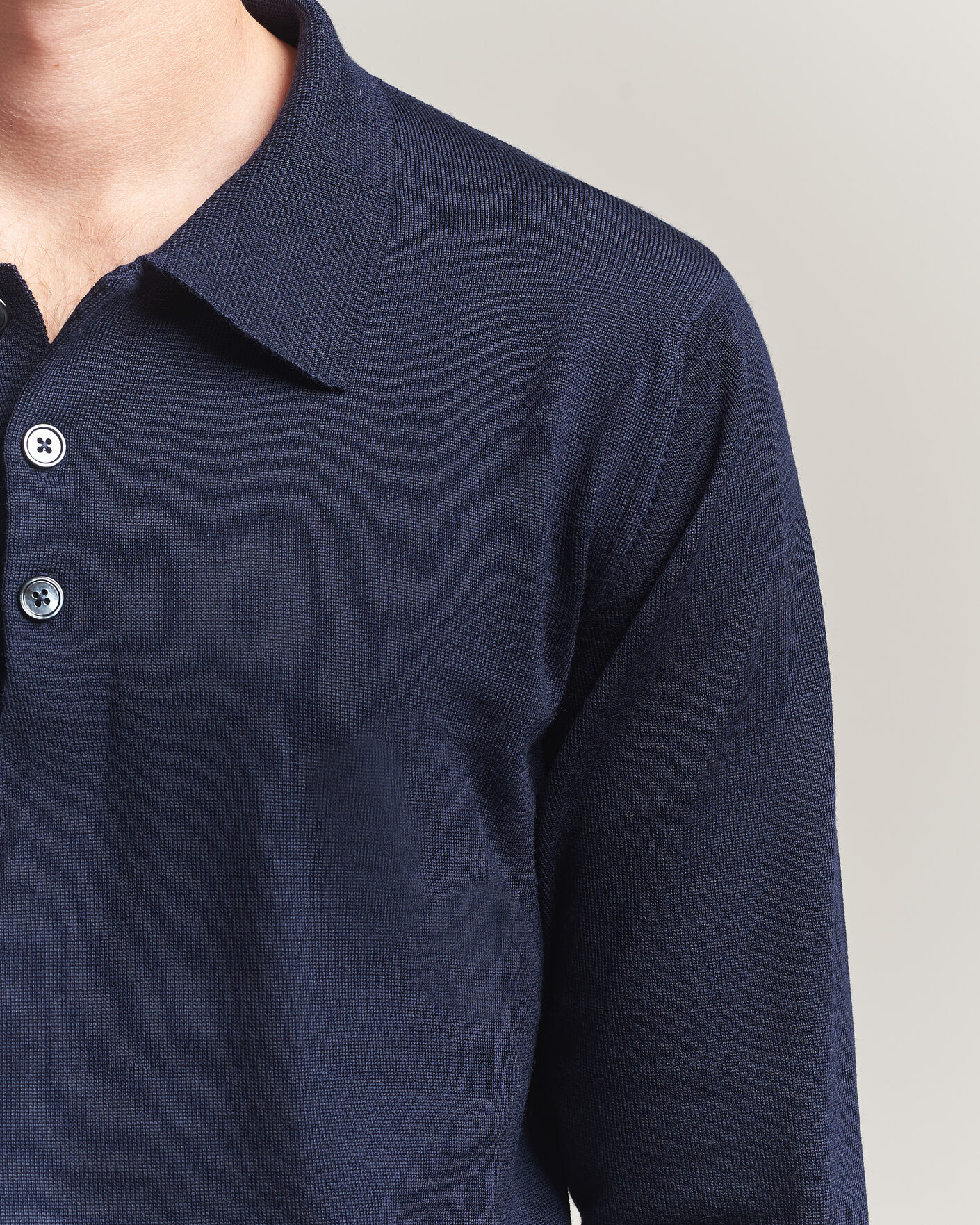 Herre | Trøjer | Stenströms | Merino Polo Navy