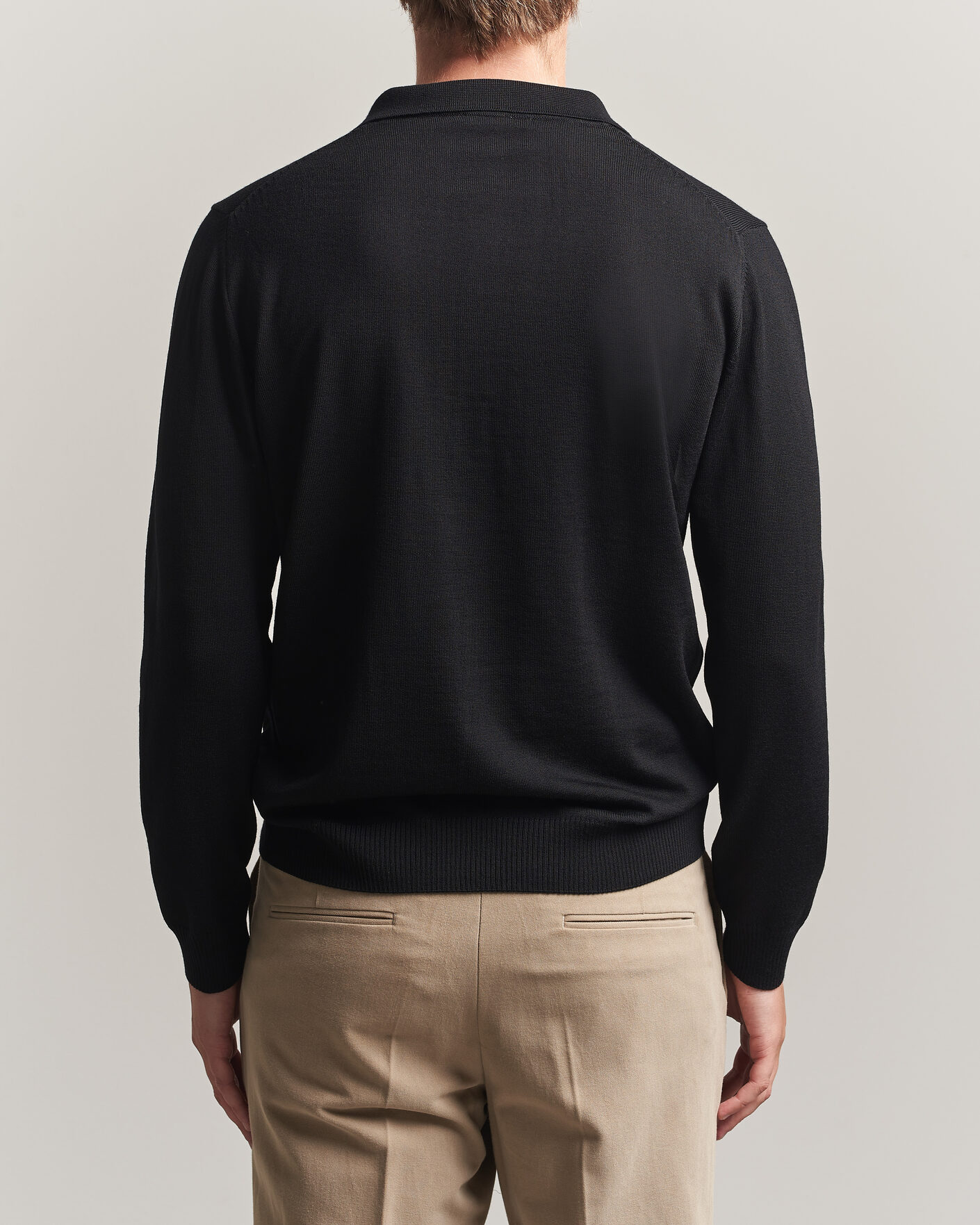 Herre | Trøjer | Stenströms | Merino Polo Black
