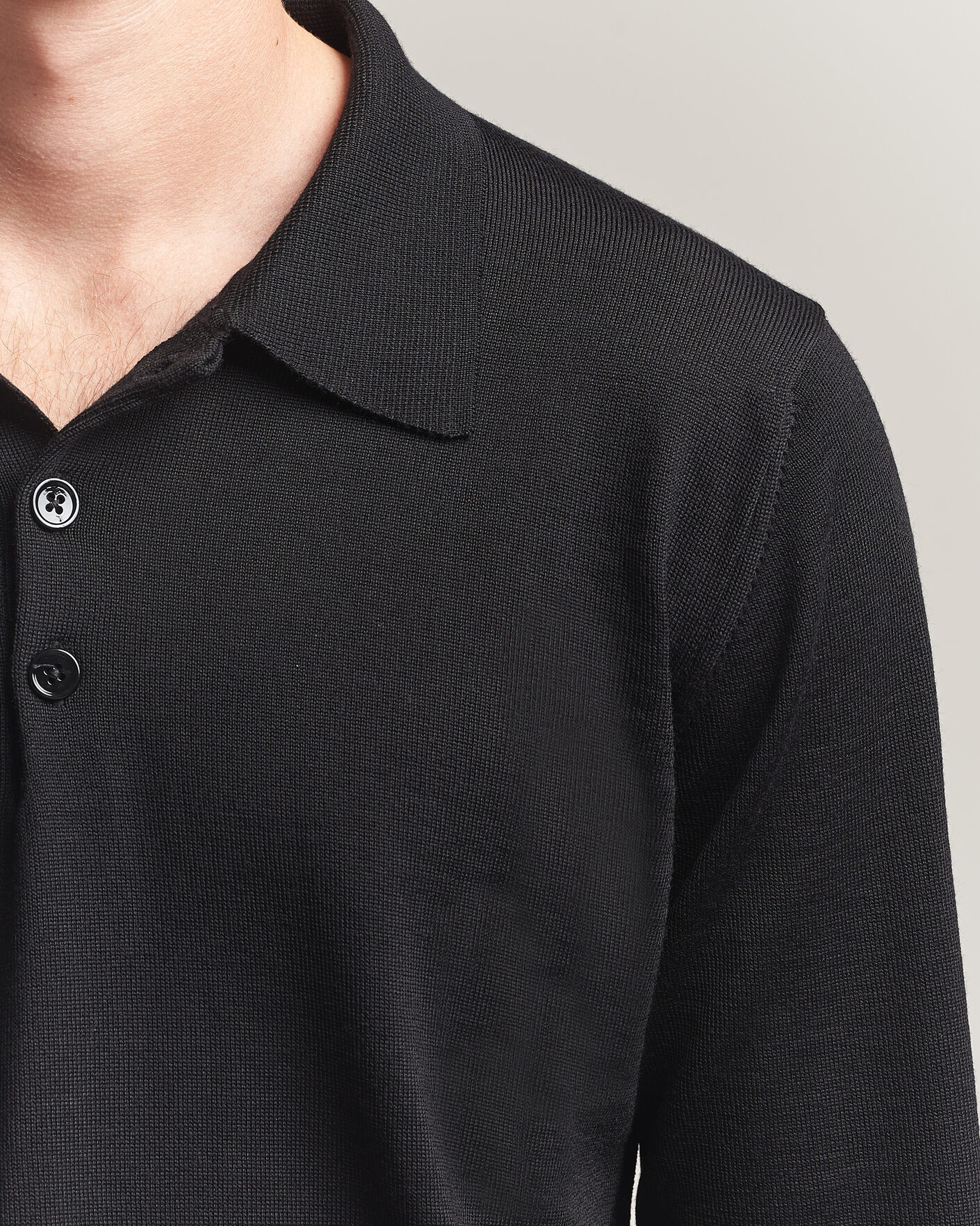 Herre | Trøjer | Stenströms | Merino Polo Black