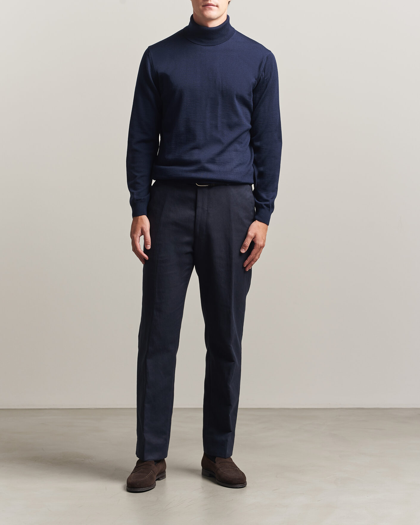 Herre | Trøjer | Stenströms | Merino Rollneck Navy