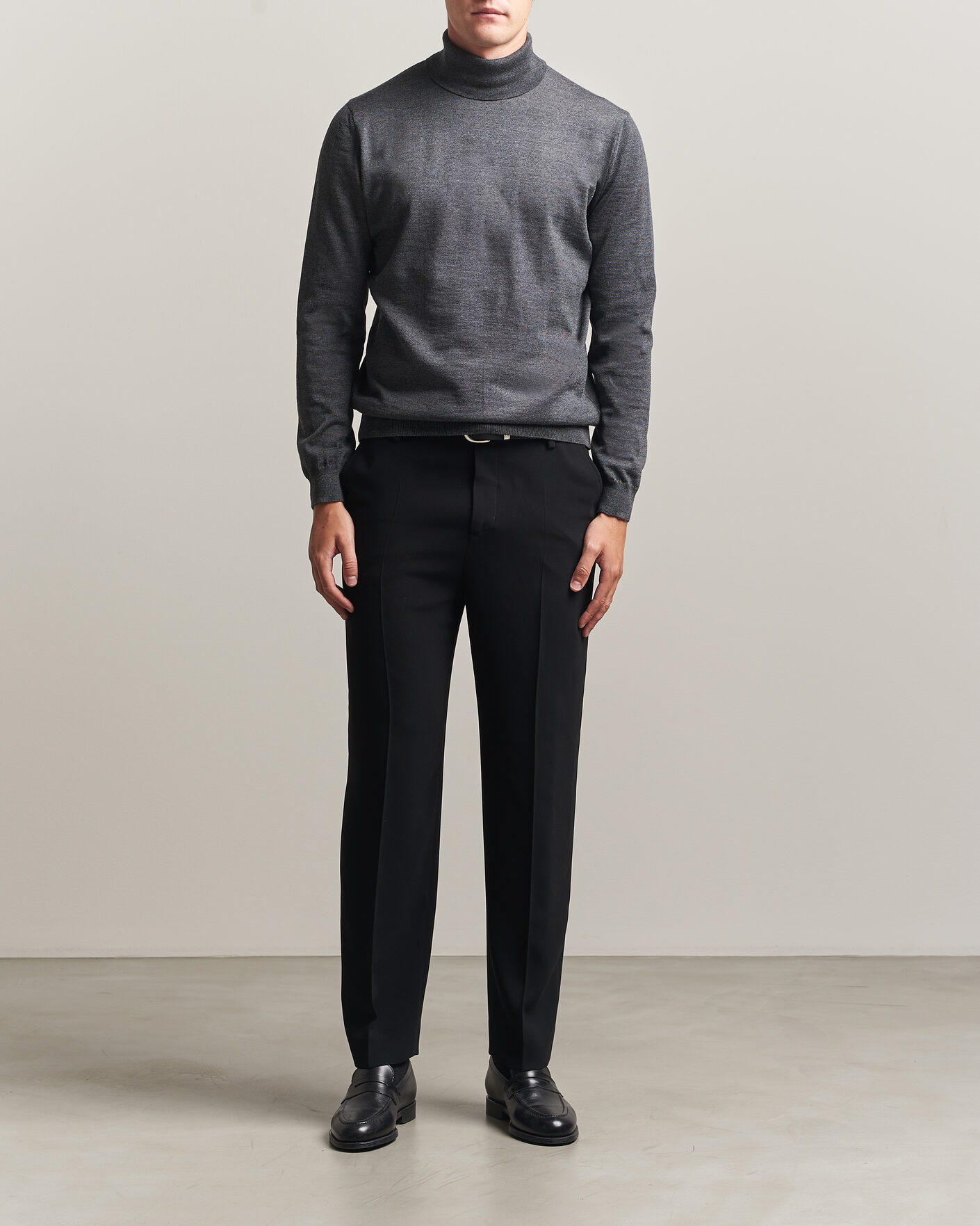 Herre | Trøjer | Stenströms | Merino Rollneck Dark Grey