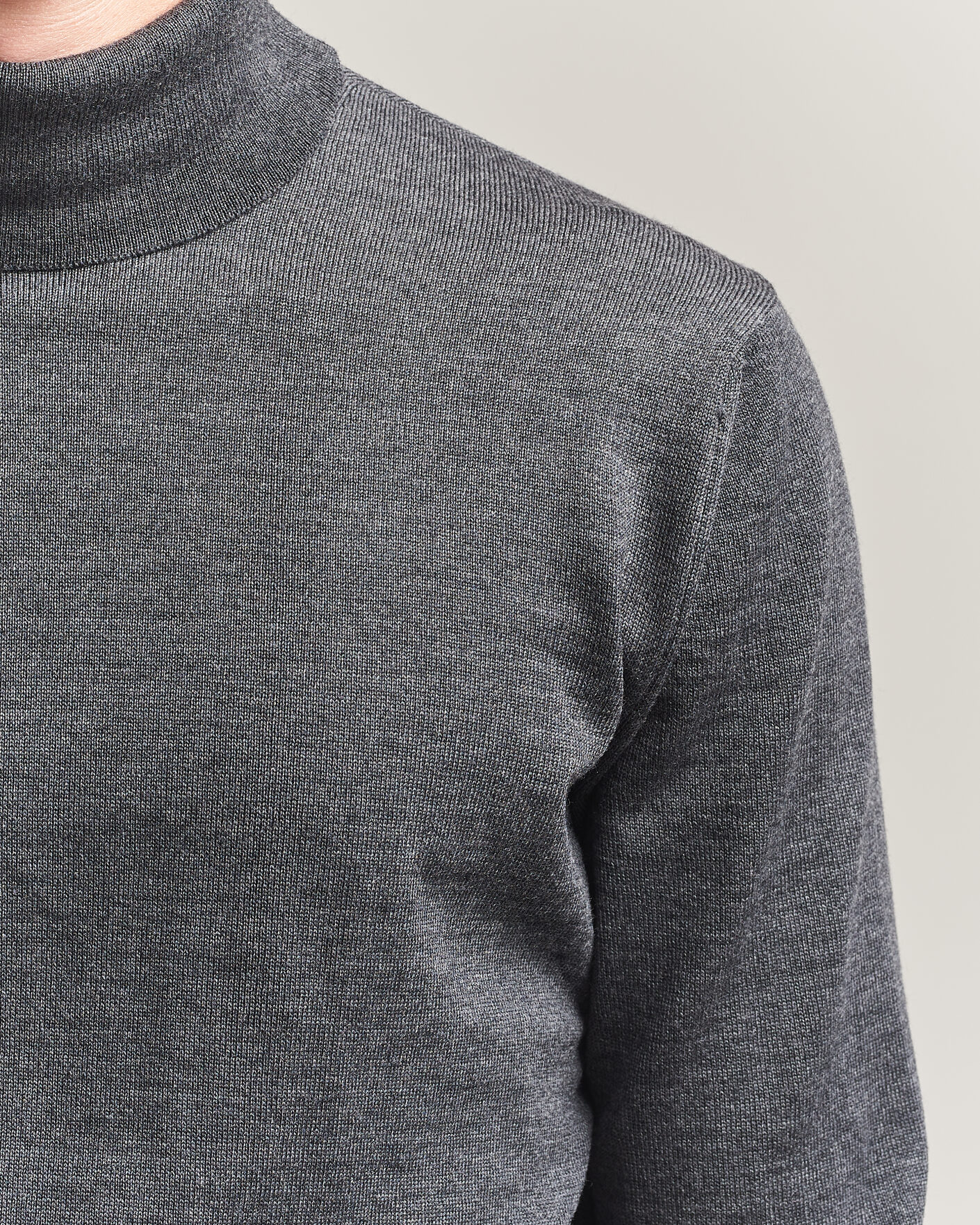 Herre | Trøjer | Stenströms | Merino Rollneck Dark Grey