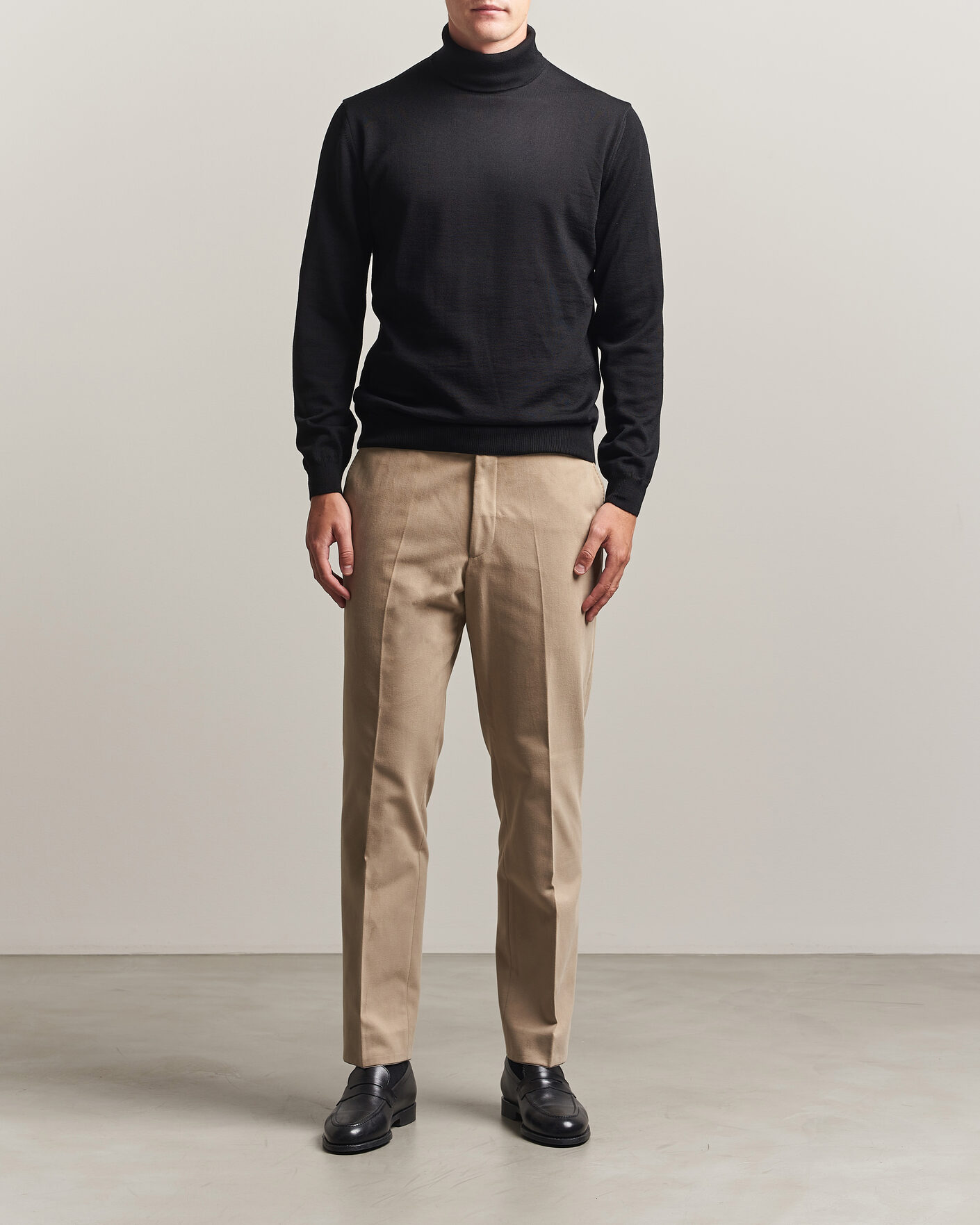 Herre | Trøjer | Stenströms | Merino Rollneck Black